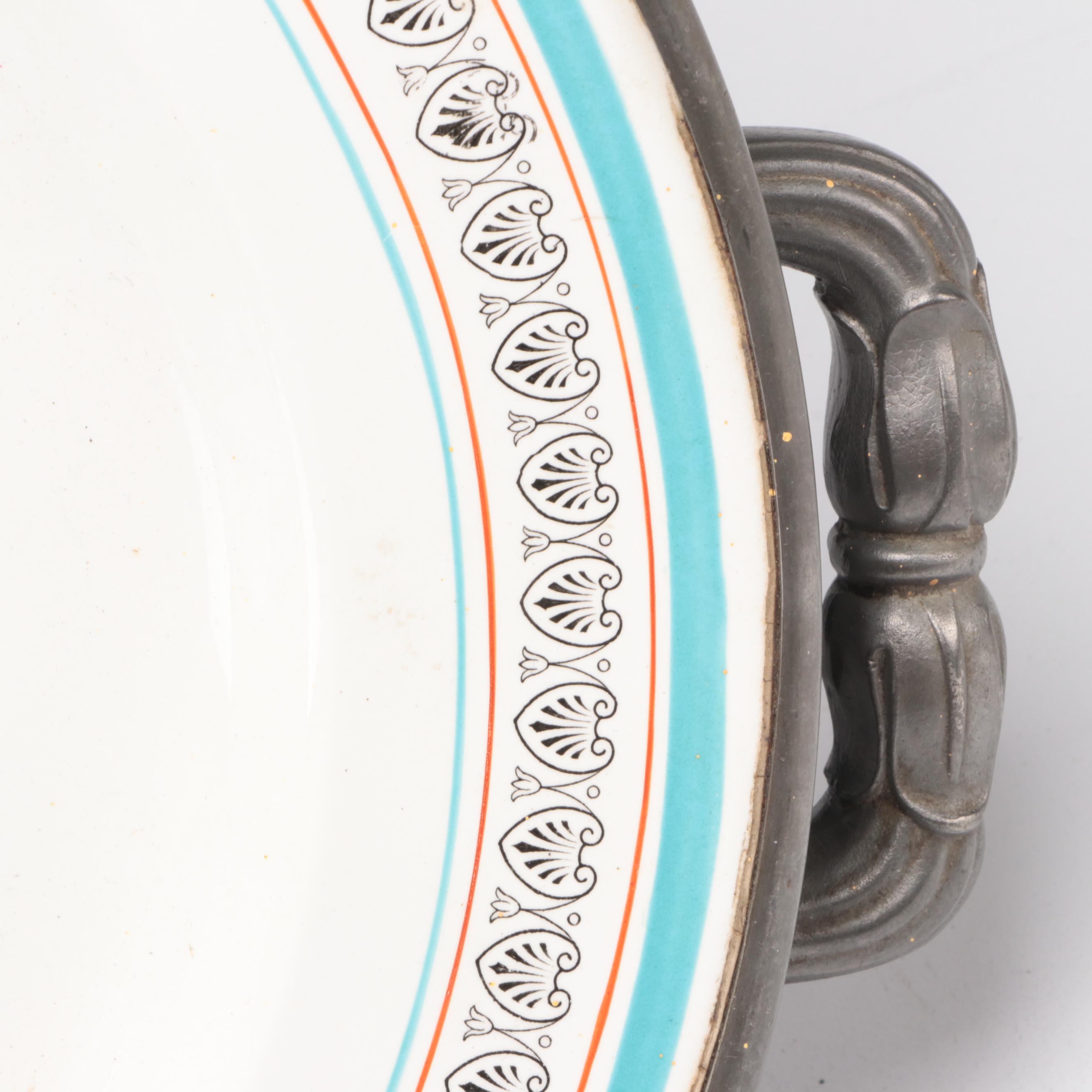 Victorian Silver Plate Pitchers with Biscuit Barrel and Warming Meat Platter