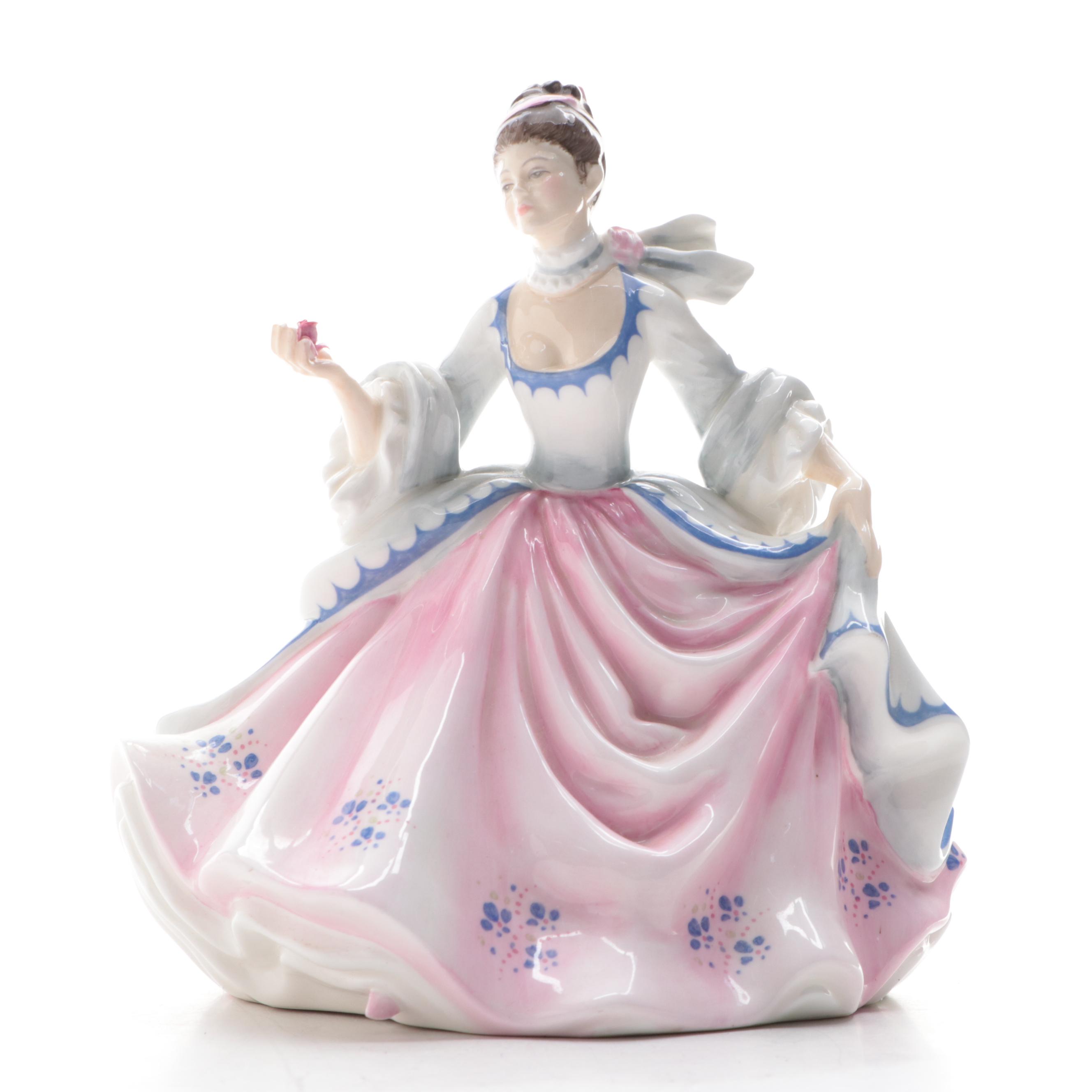 Royal Doulton "Rebecca", "Marie" and "Rose" Bone China Figurines, Late 20th C.