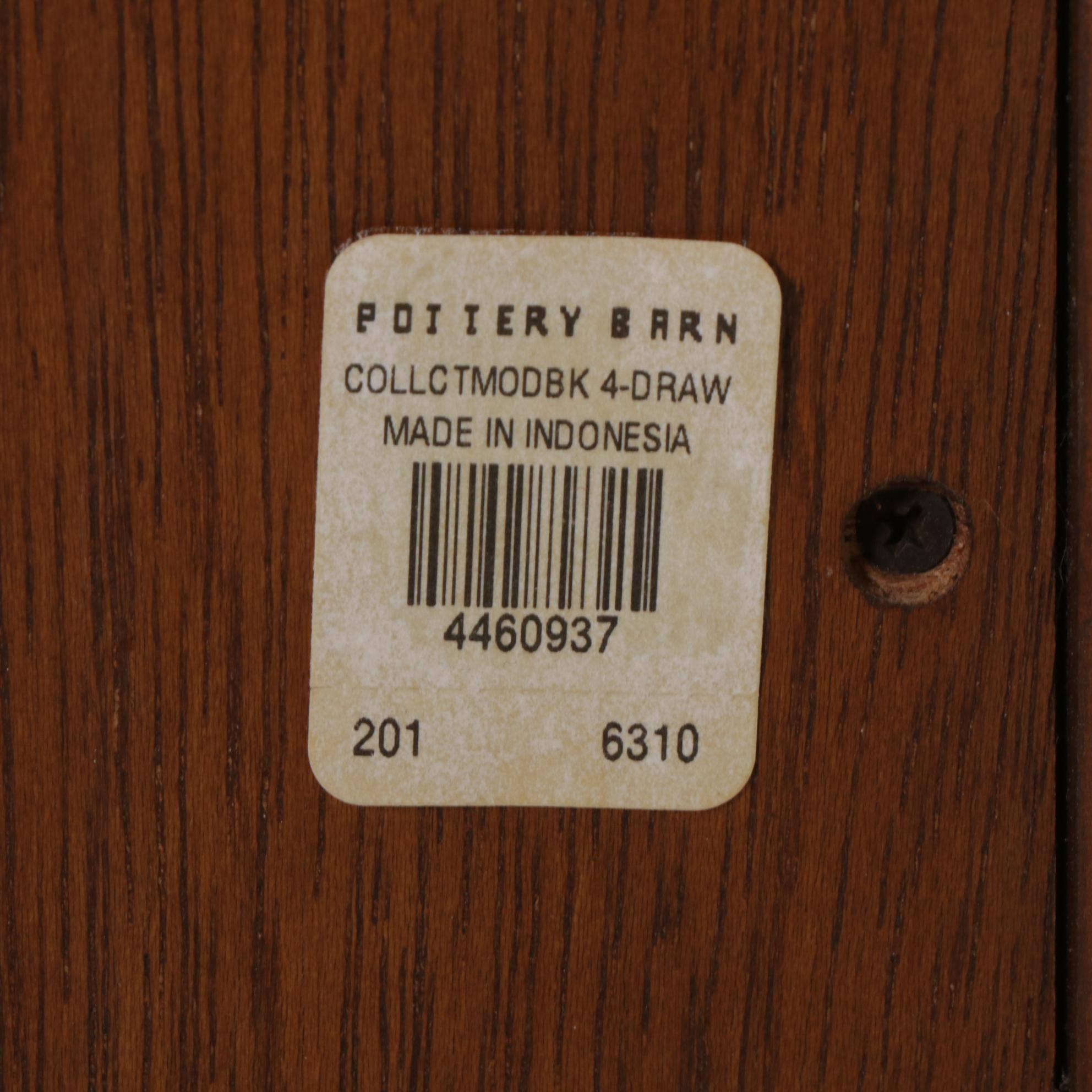 Pottery Barn Four-Drawer Cabinet and Storage Cubbies with Two Other Shelves