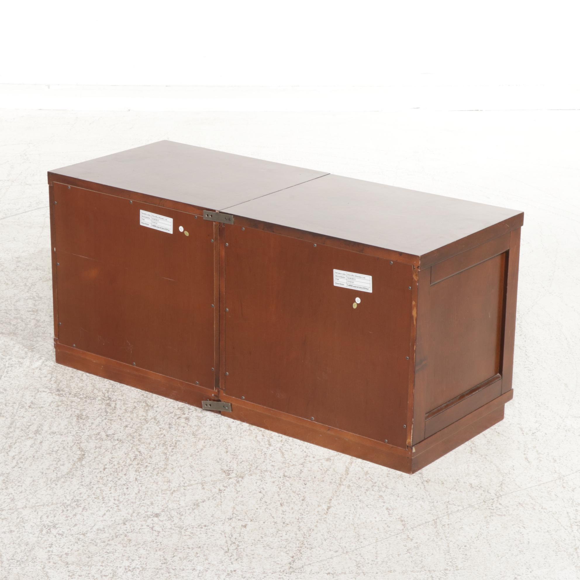 Pottery Barn Four-Drawer Cabinet and Storage Cubbies with Two Other Shelves