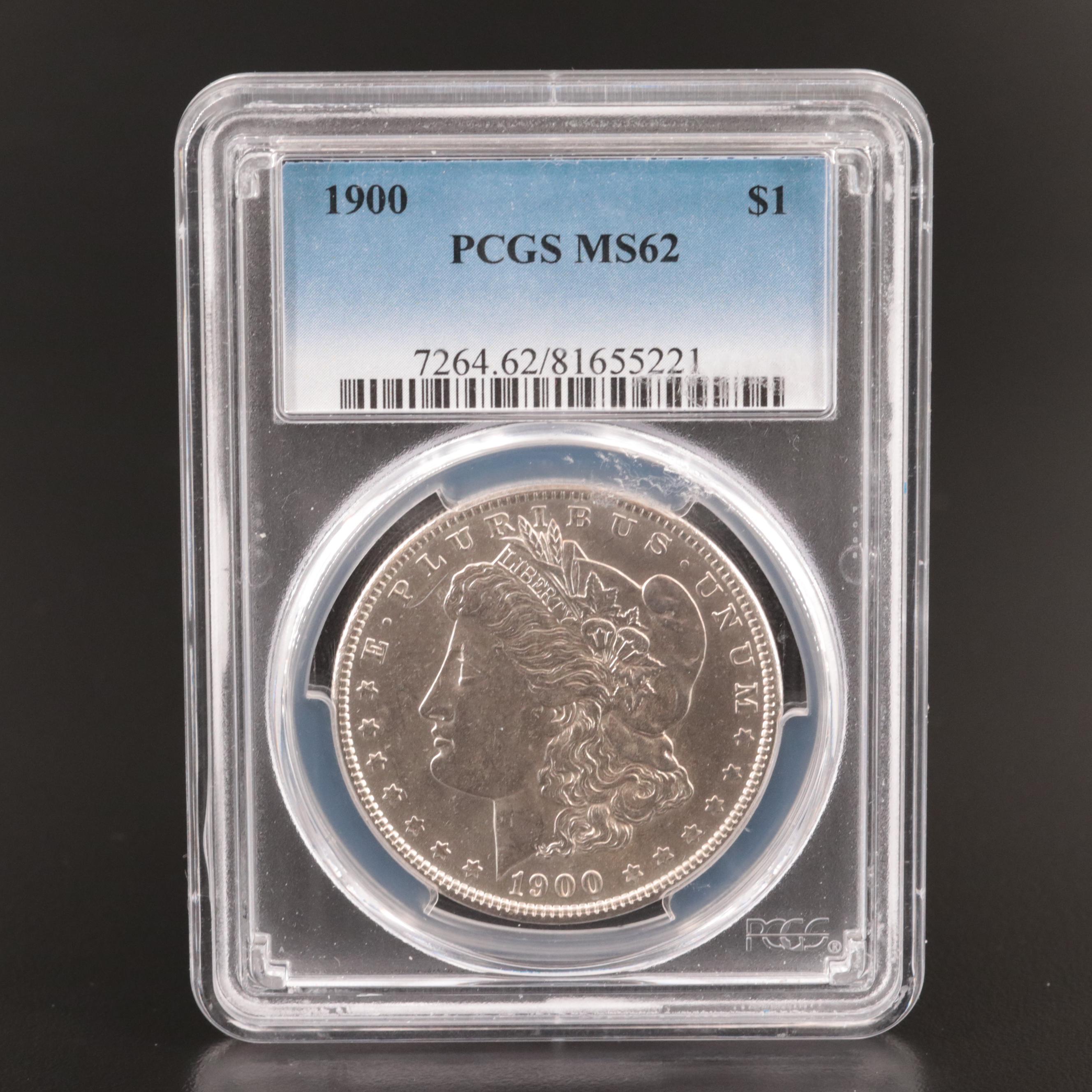 PCGS Graded MS62 1900 Morgan Silver Dollar