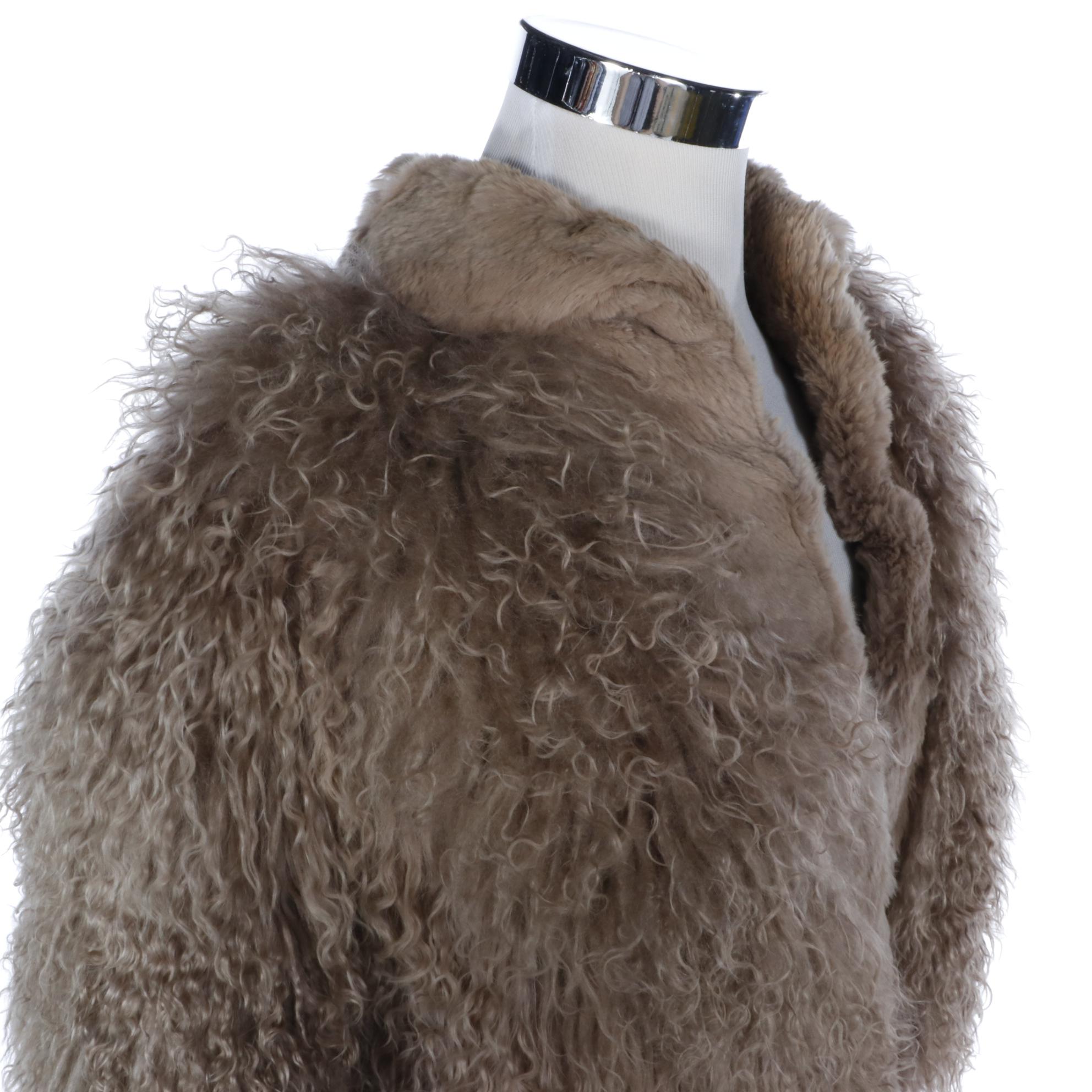 Mongolian Curly Lamb and Rabbit Fur Coat by Stanley Furs