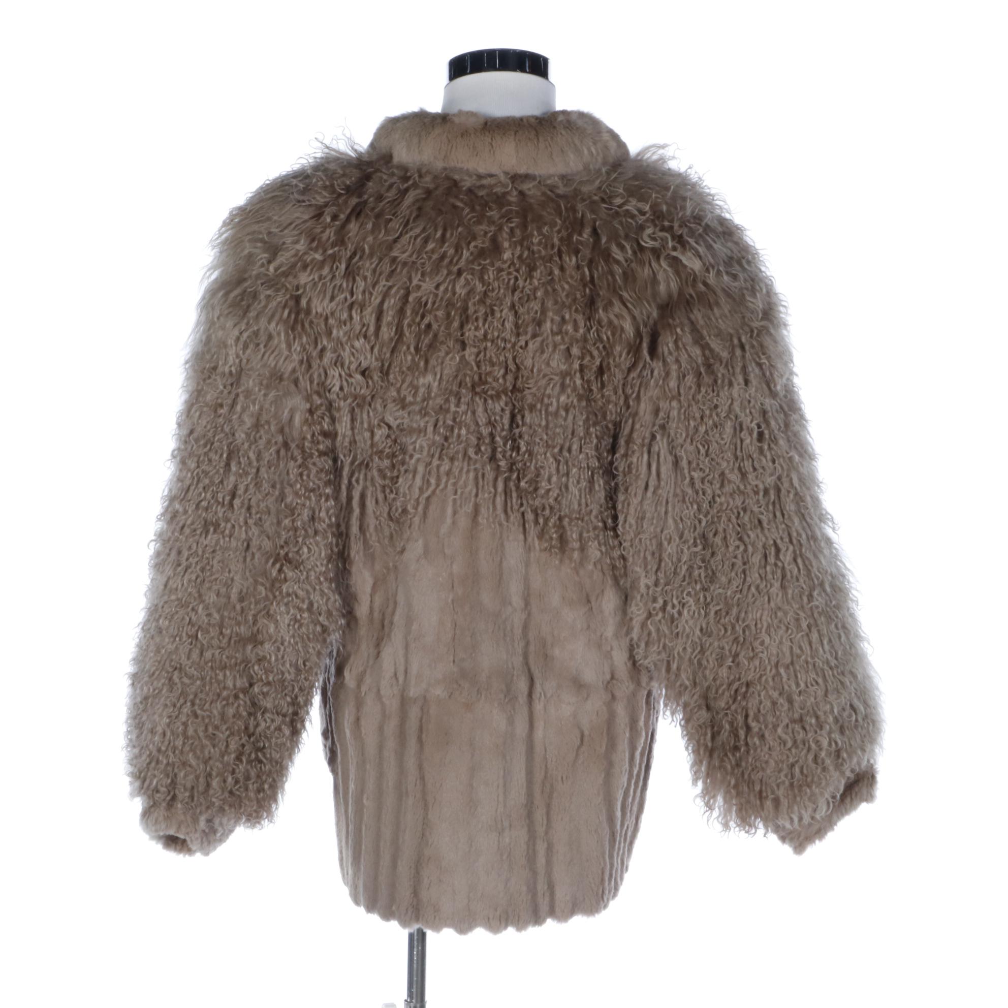 Mongolian Curly Lamb and Rabbit Fur Coat by Stanley Furs