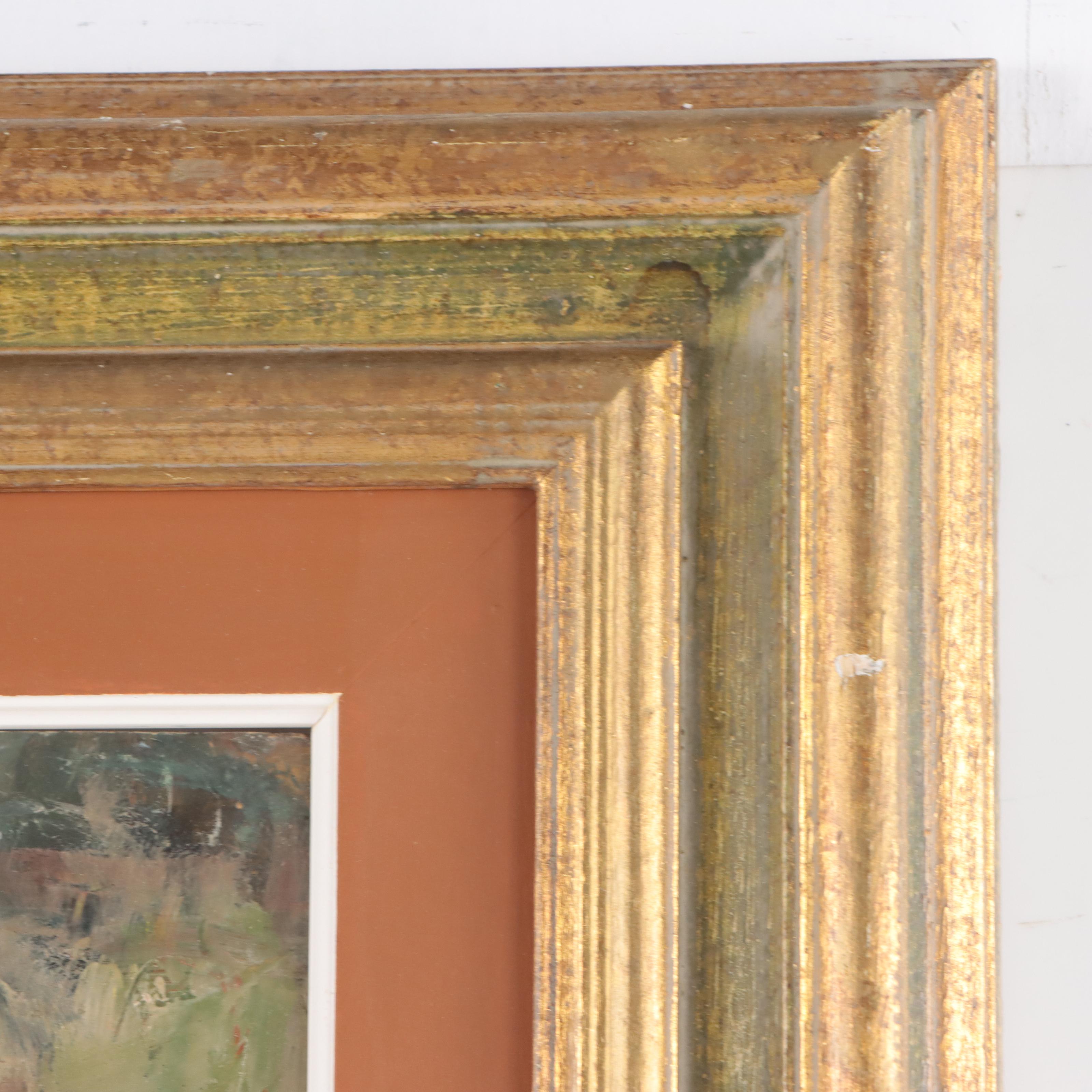 Luciano Albertini Mixed Media Painting of Seated Figure, Late 20th Century