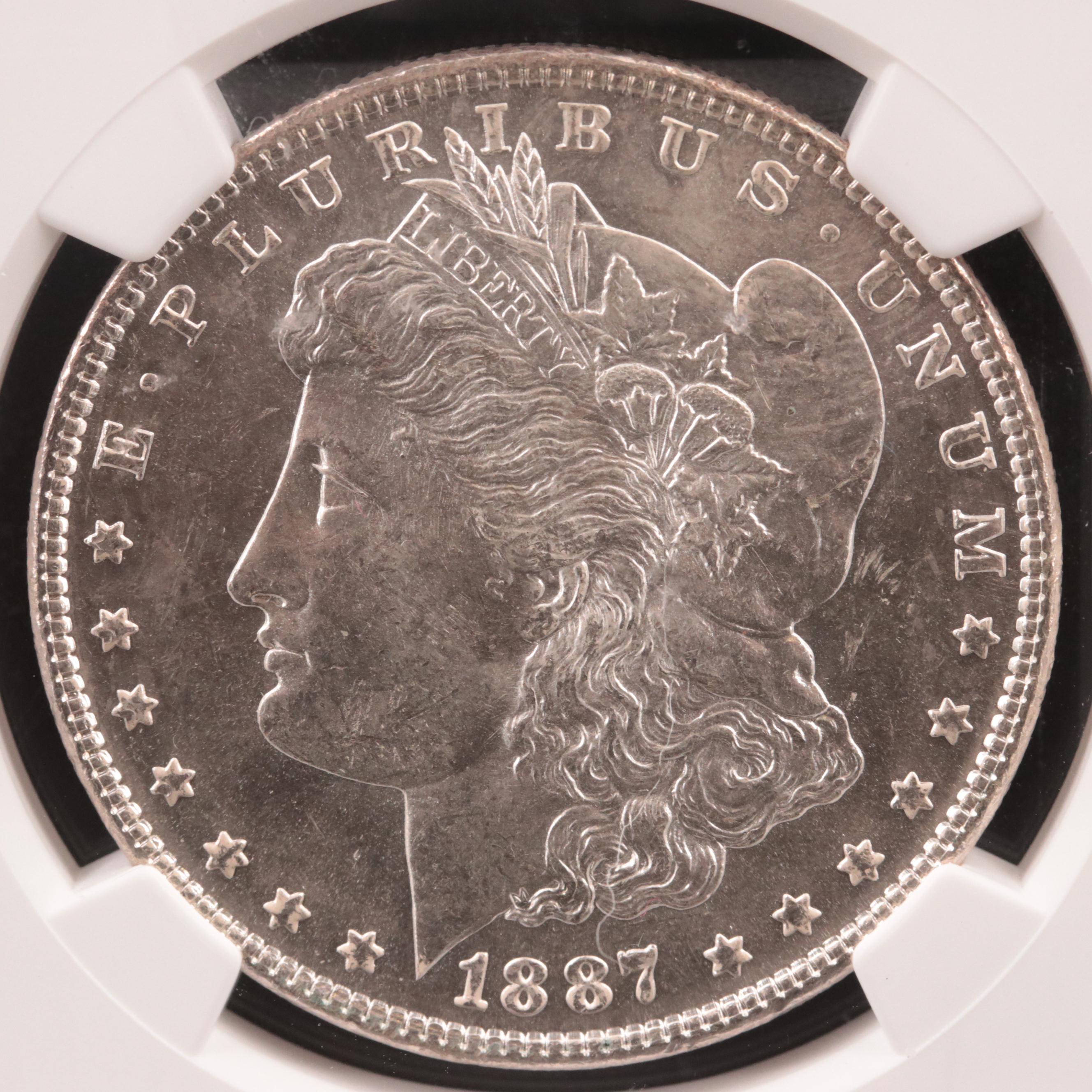NGC Graded MS62 1887 Morgan Silver Dollar