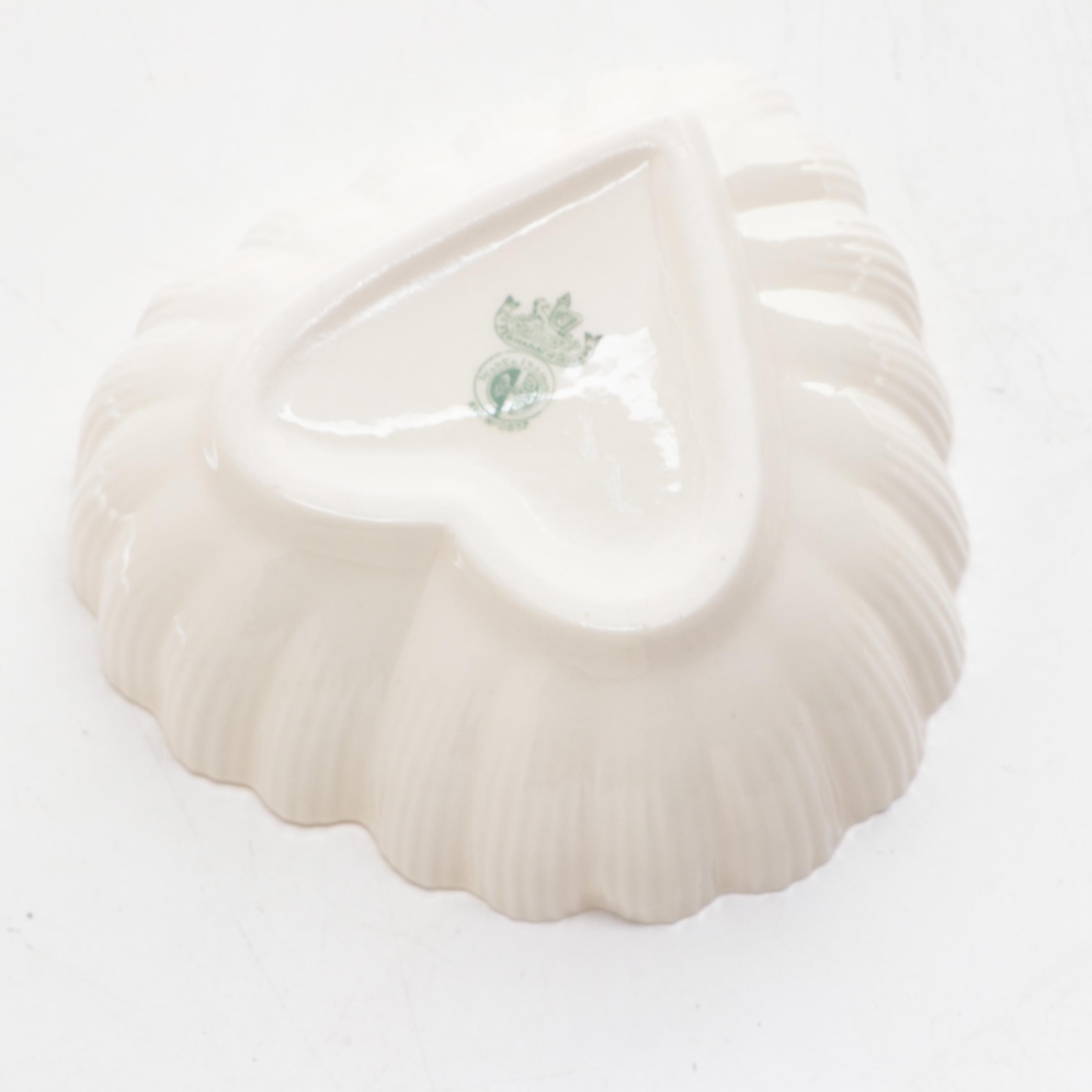 Belleek Heart-Shaped Dish with Lenox Swan Dish, Mid to Late 20th Century