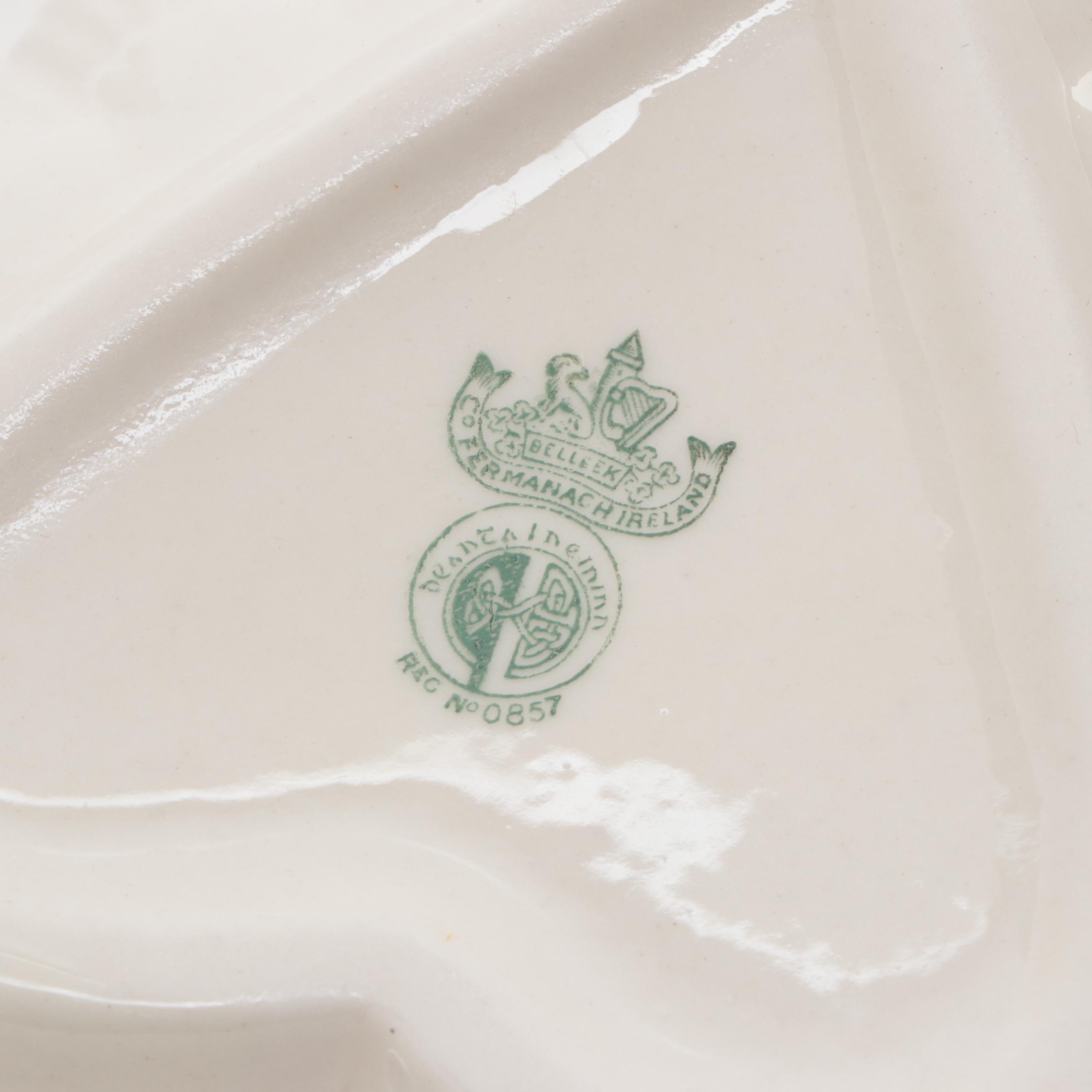 Belleek Heart-Shaped Dish with Lenox Swan Dish, Mid to Late 20th Century