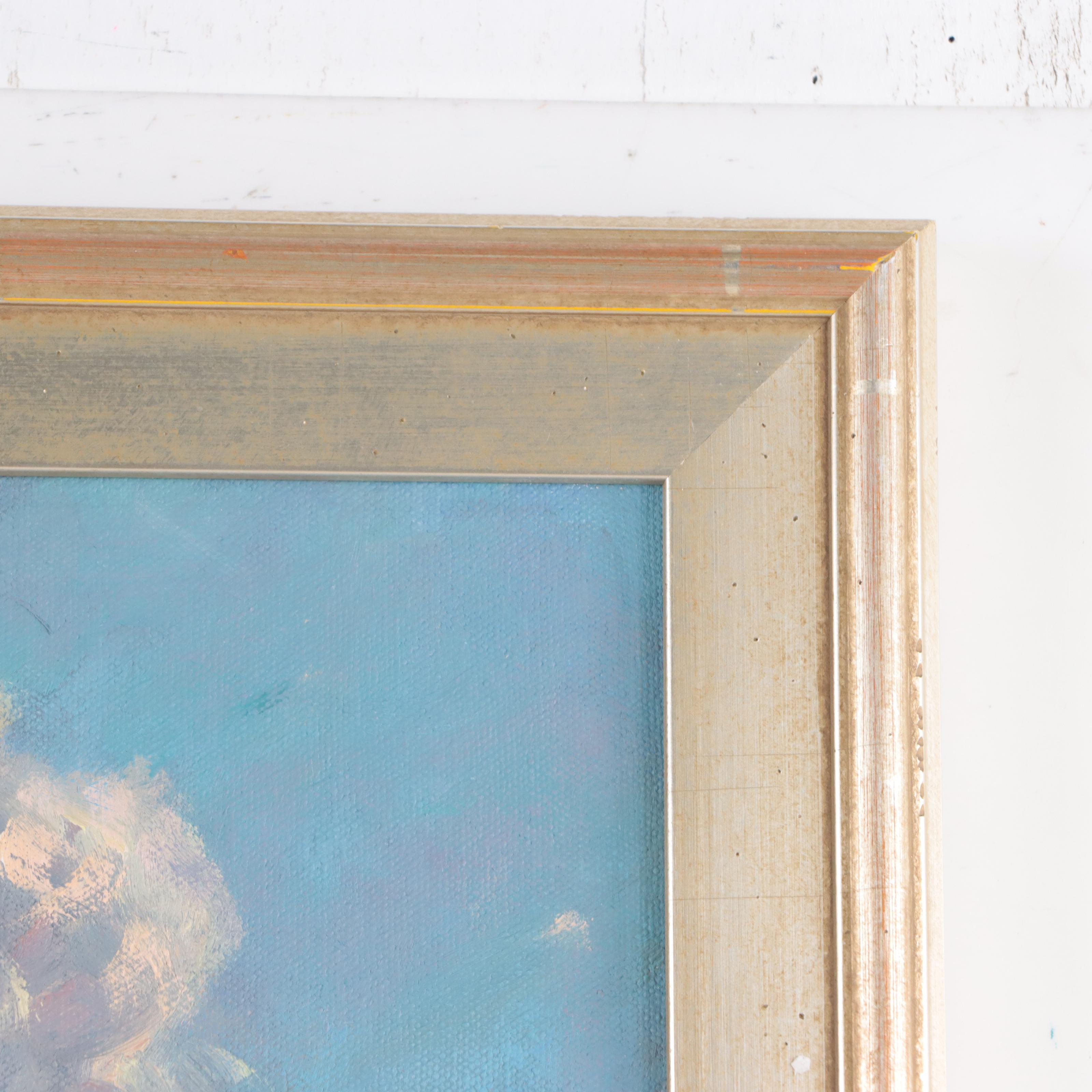 Robert Alan Waltsak Coastal Landscape Oil Painting, Late 20th Century