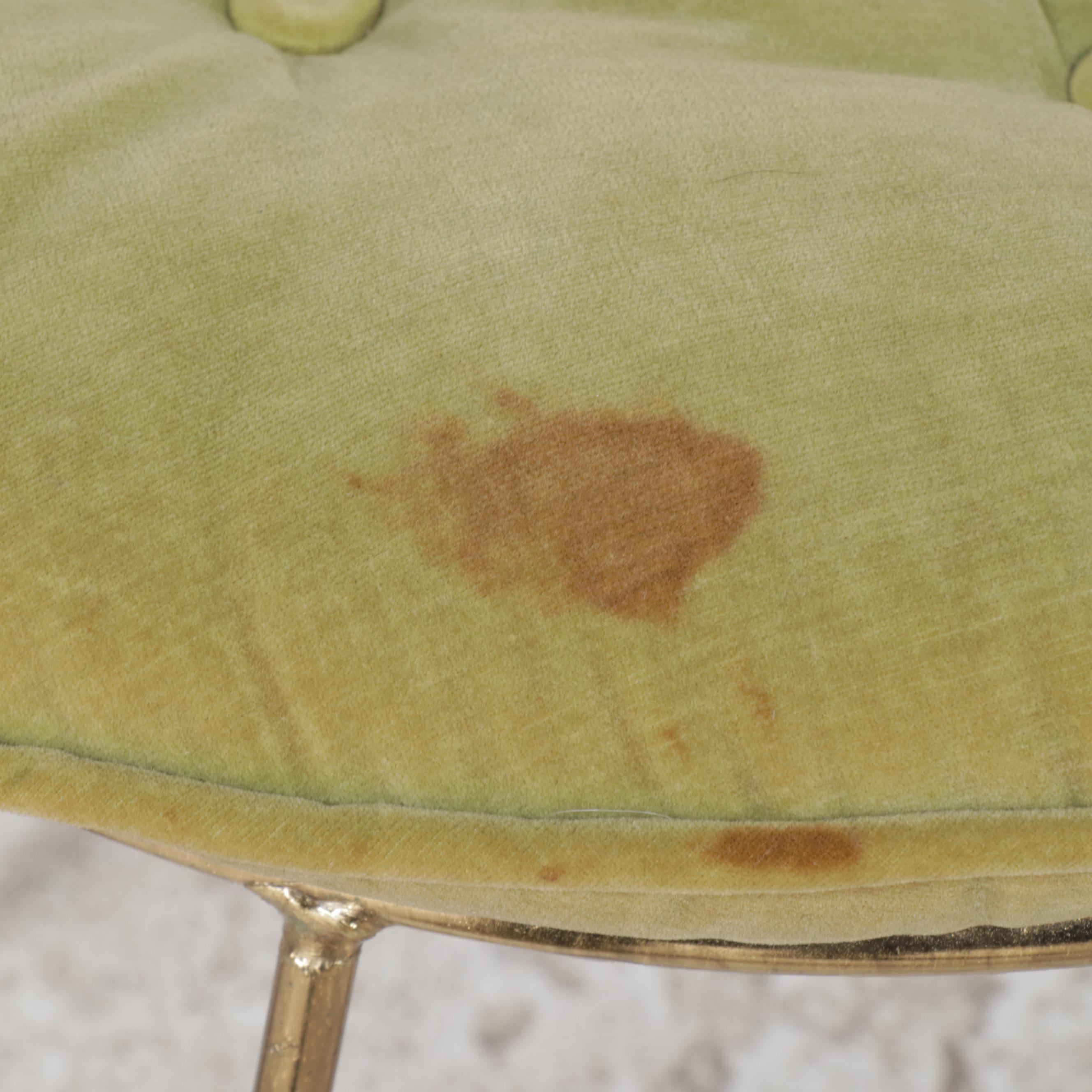 Federal Style Mahogany-Stained Kneehole Desk Plus Brass-Patinated Side Chair