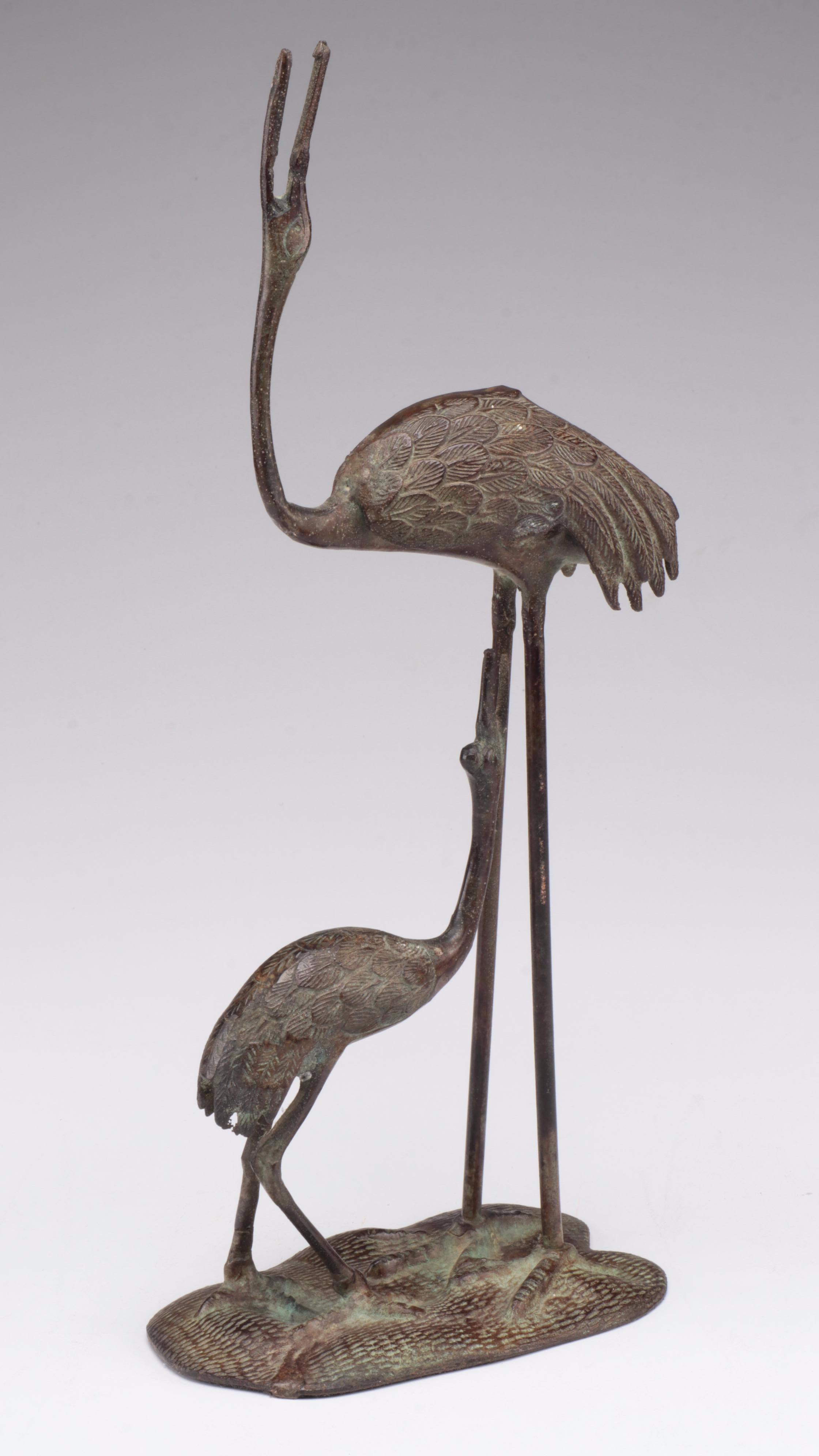 Copper Alloy Sculpture of Cranes