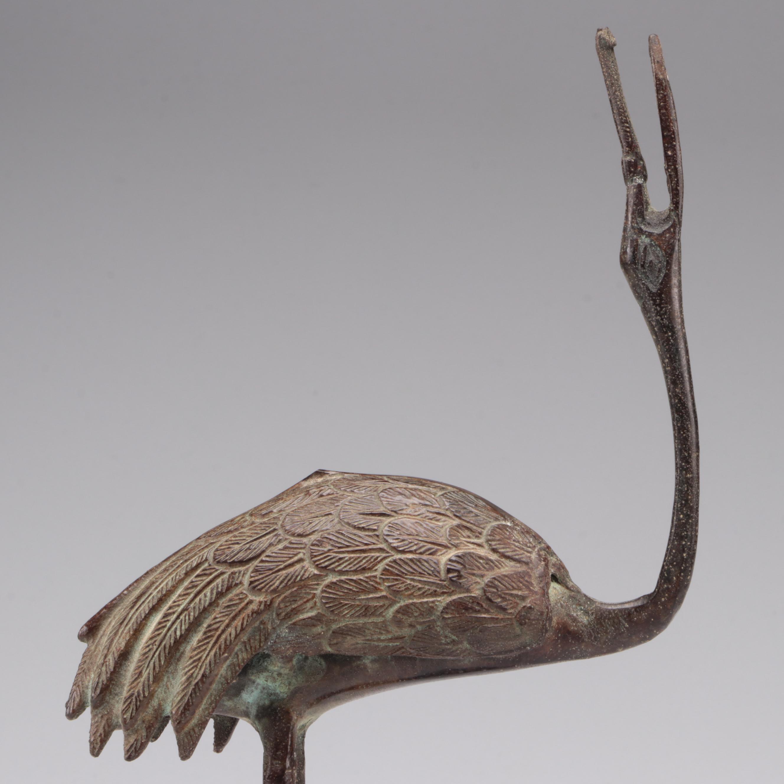Copper Alloy Sculpture of Cranes