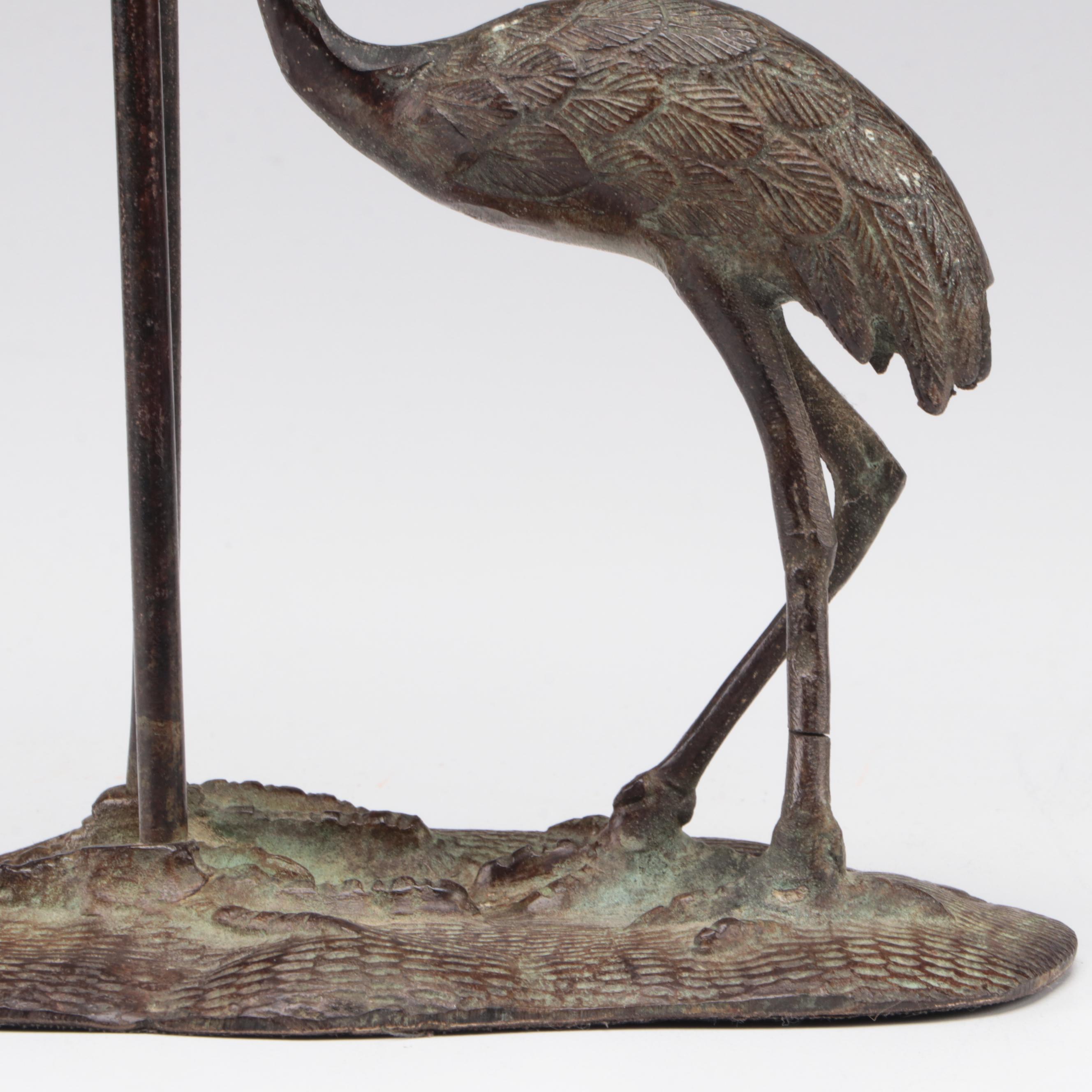 Copper Alloy Sculpture of Cranes