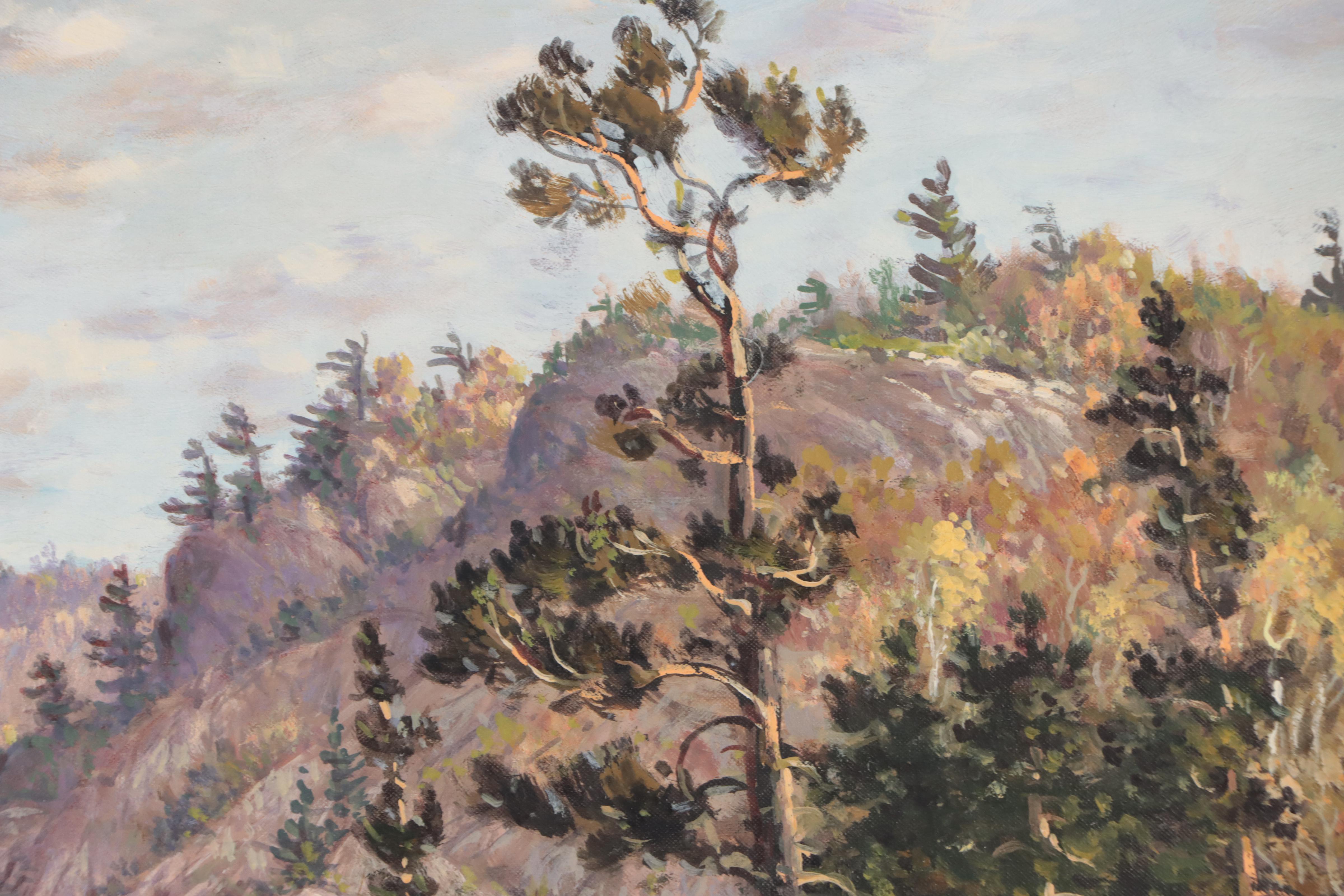 Otto Planding Winter Landscape Oil Painting of Forest, Circa 1950