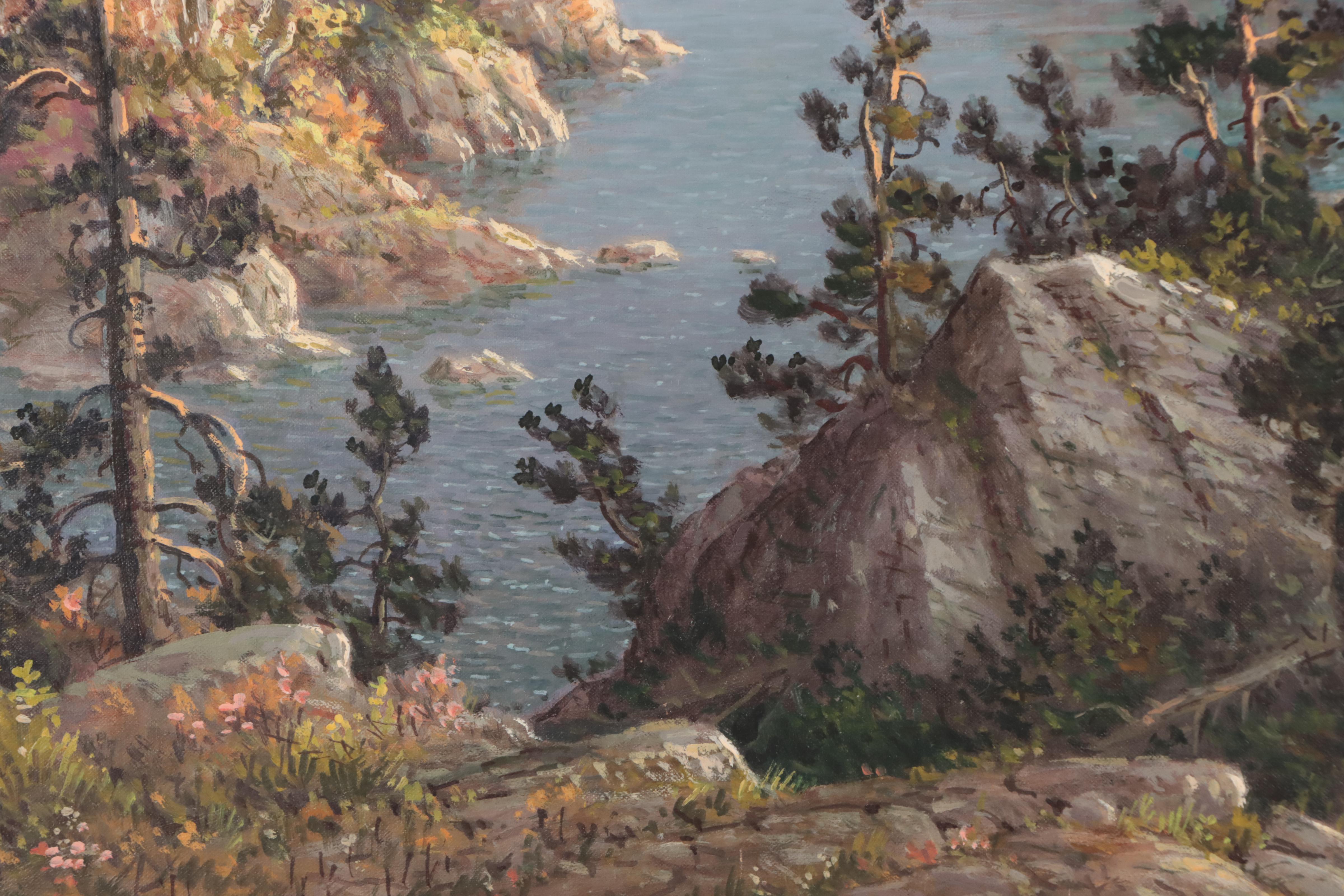 Otto Planding Winter Landscape Oil Painting of Forest, Circa 1950