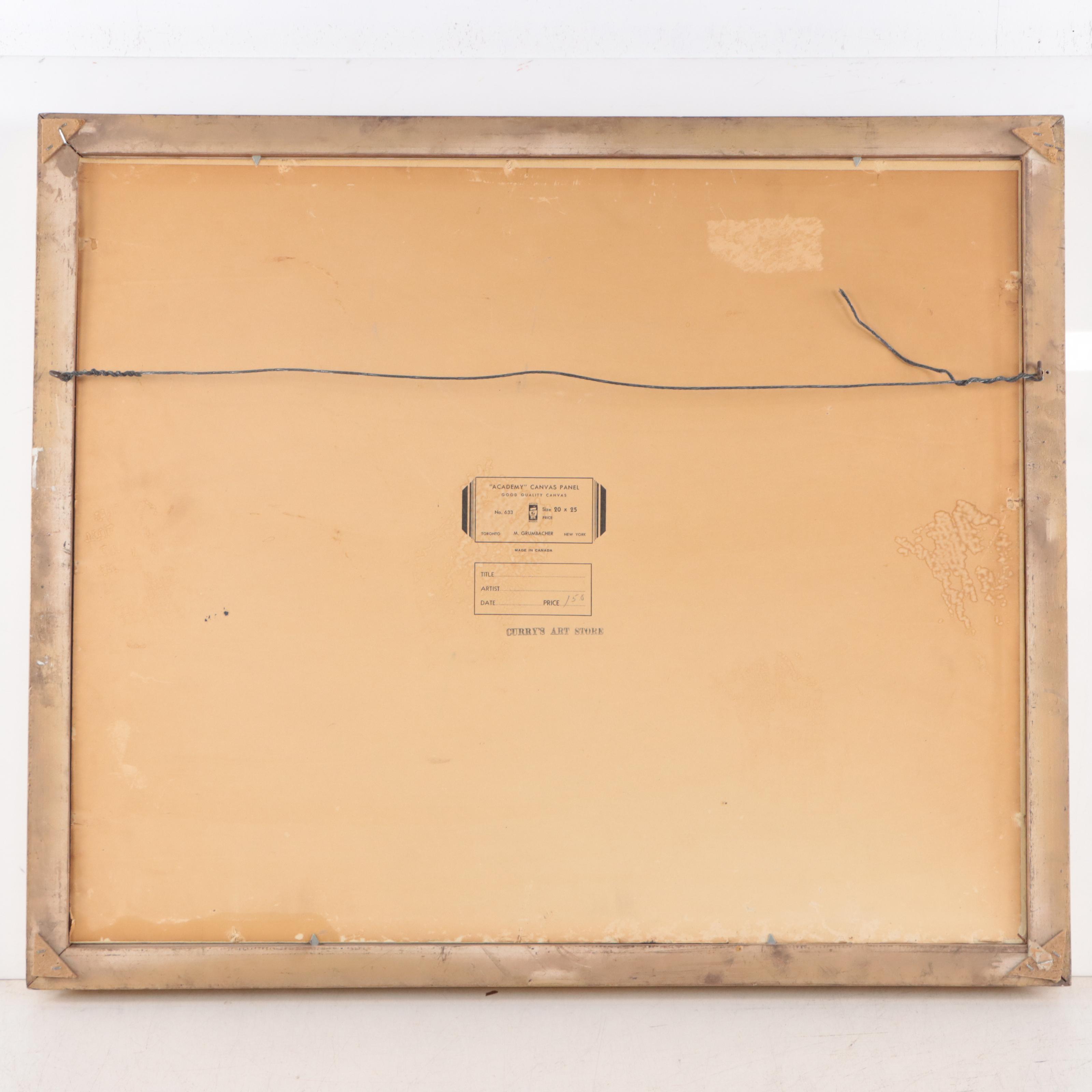 Otto Planding Winter Landscape Oil Painting of Forest, Circa 1950