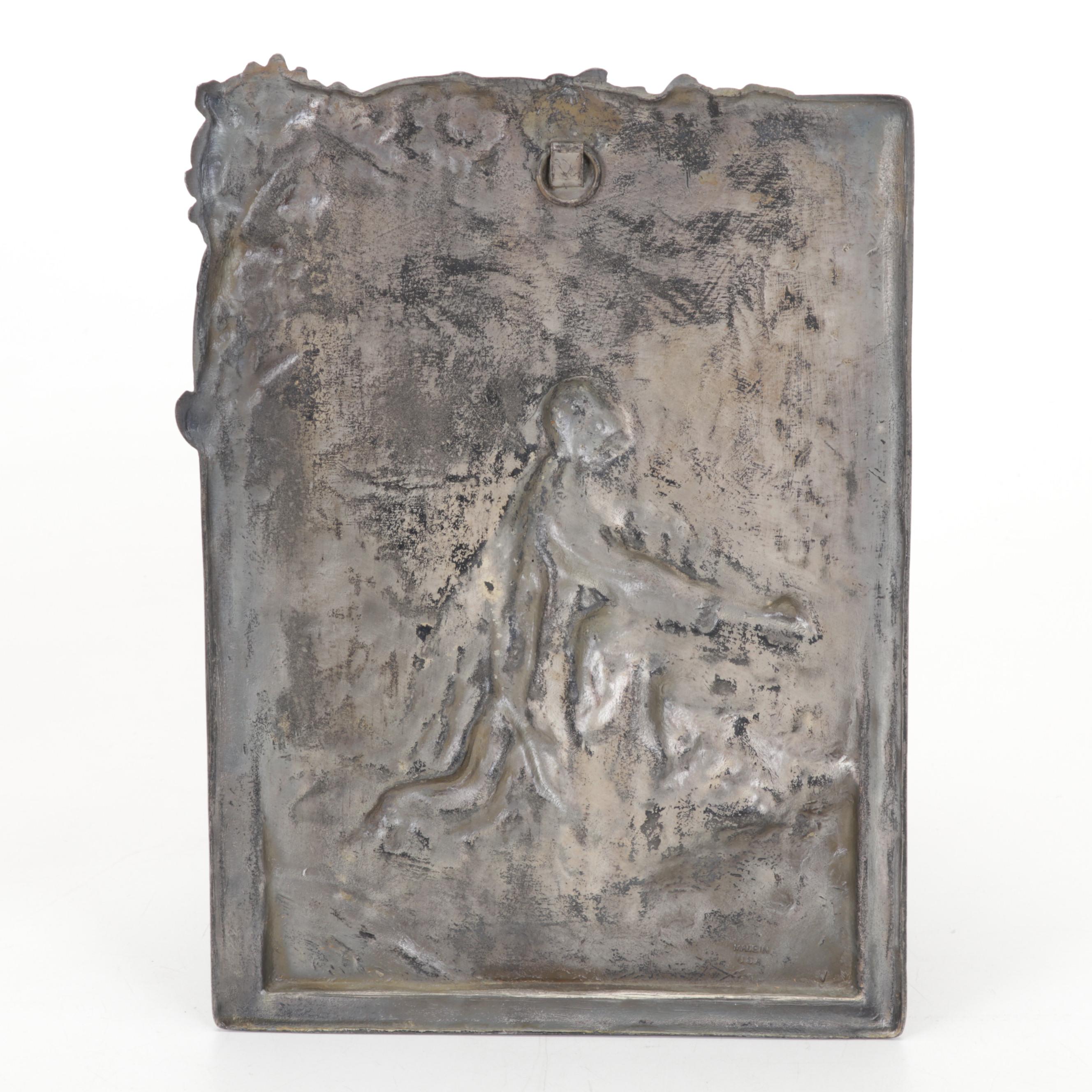 Metal Jesus in the Garden of Gesthemane with Angel and  Madonna Wall Hangings