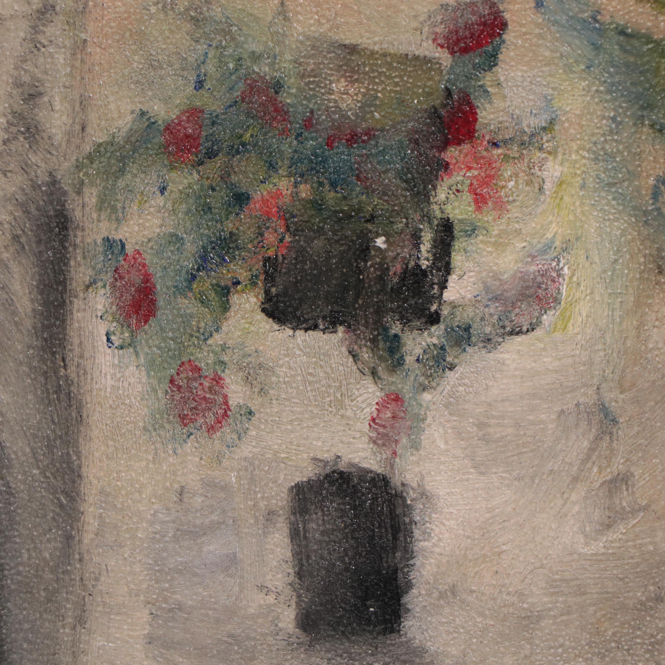 Oil Painting of Village, Late 20th Century