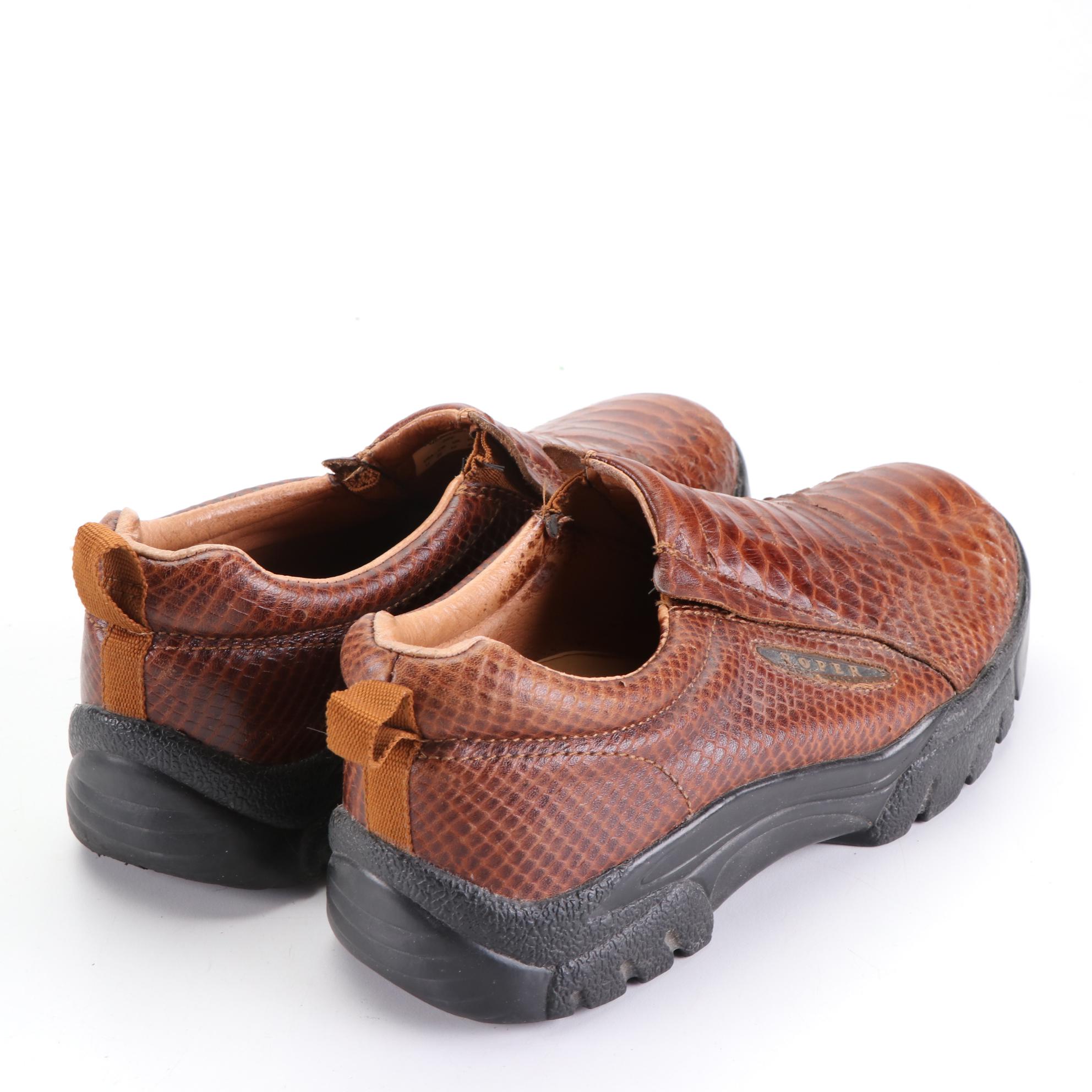 Men's Roper Croc-Effect Leather Slip-On and Lace-Up Casual Shoes with Box