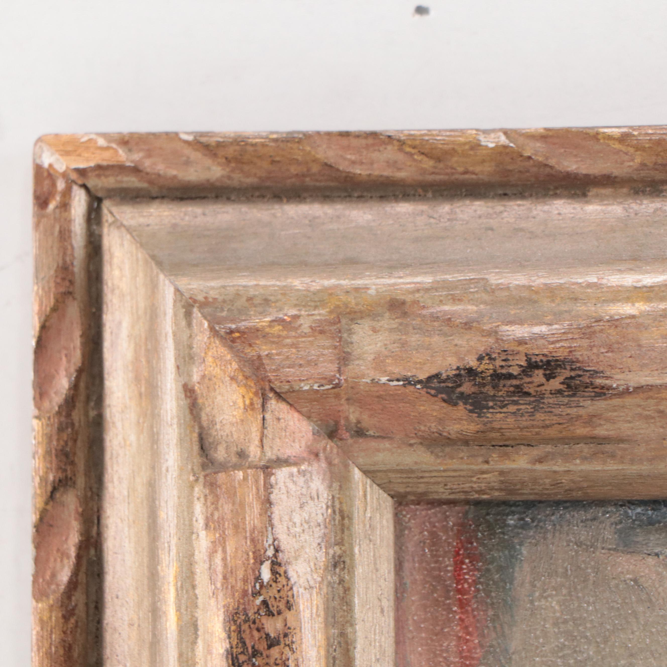 Oil Painting of Village, Late 20th Century