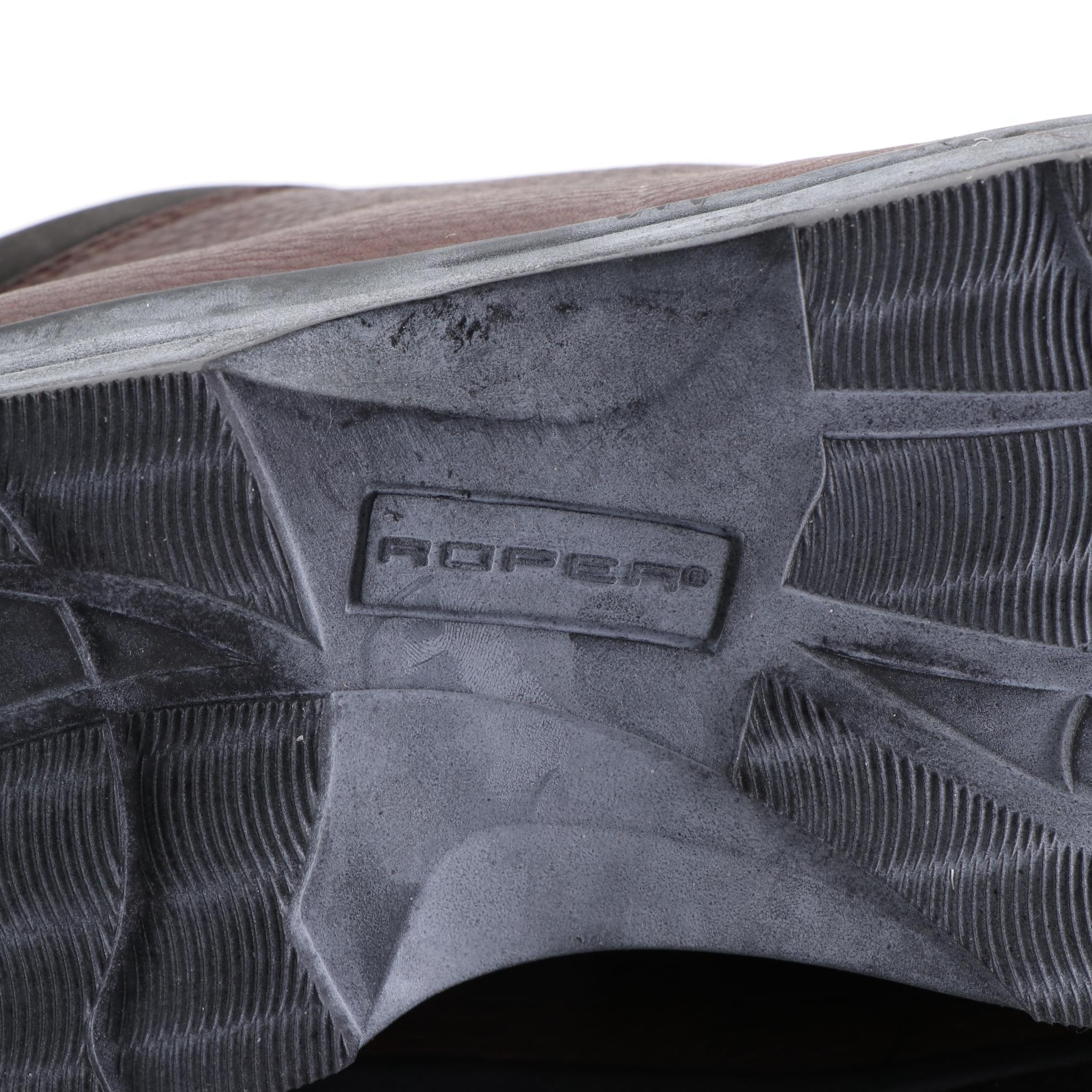 Men's Roper Croc-Effect Leather Slip-On and Lace-Up Casual Shoes with Box