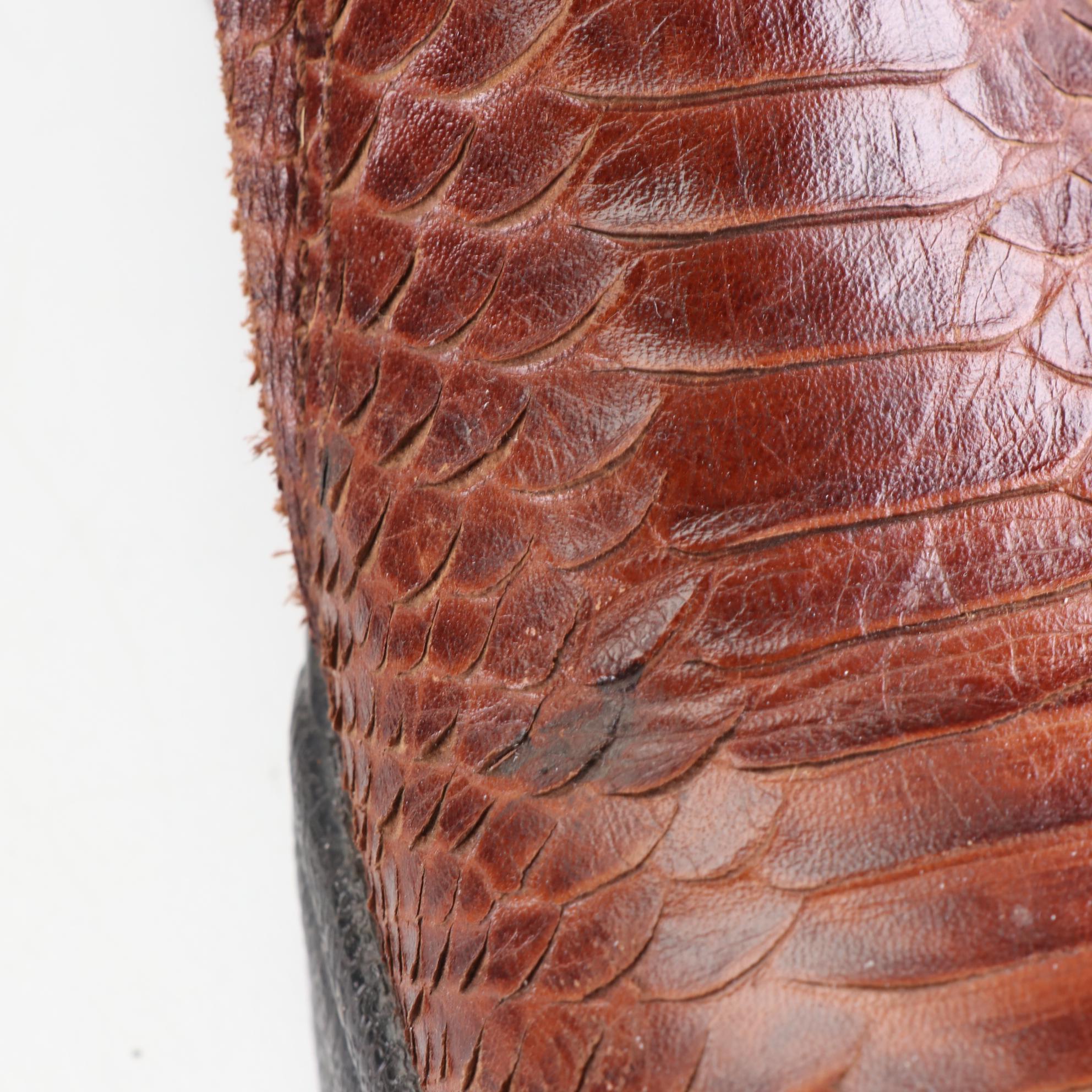 Men's Roper Croc-Effect Leather Slip-On and Lace-Up Casual Shoes with Box