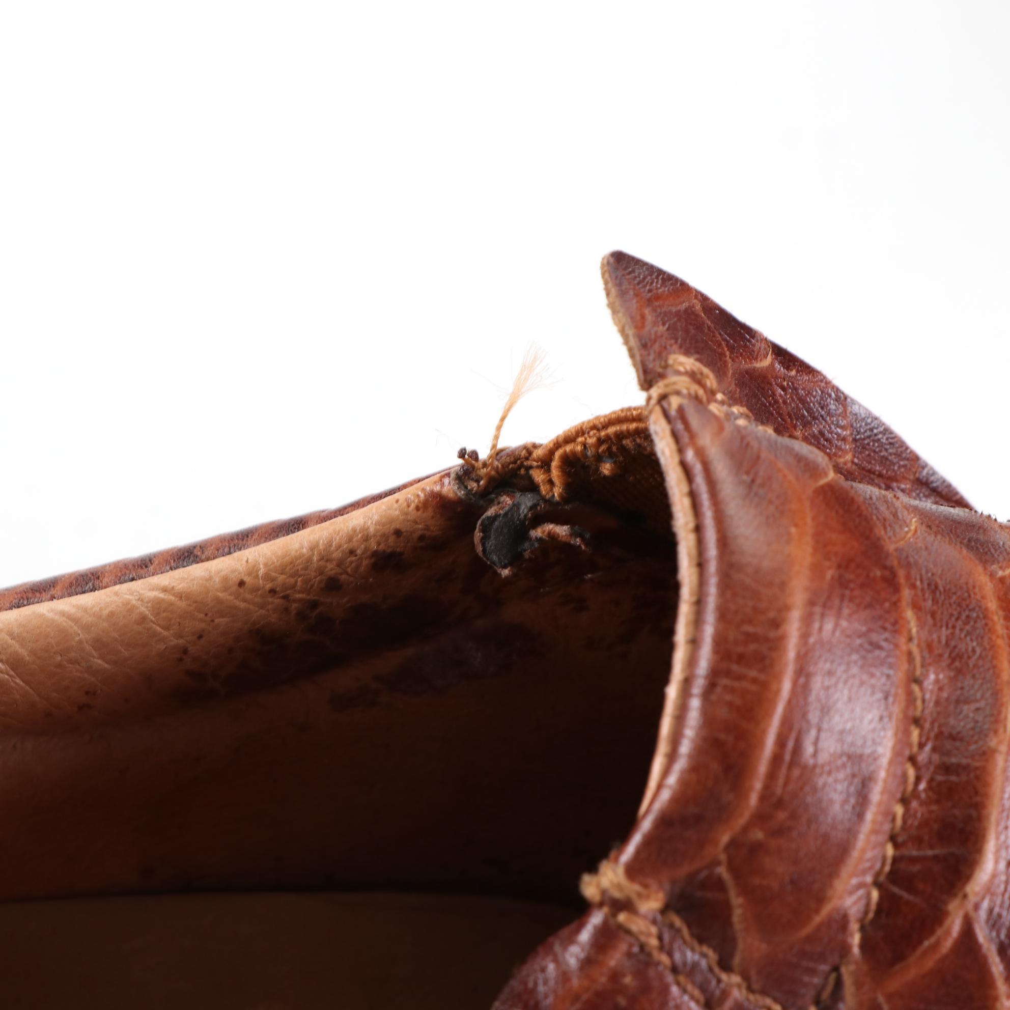 Men's Roper Croc-Effect Leather Slip-On and Lace-Up Casual Shoes with Box