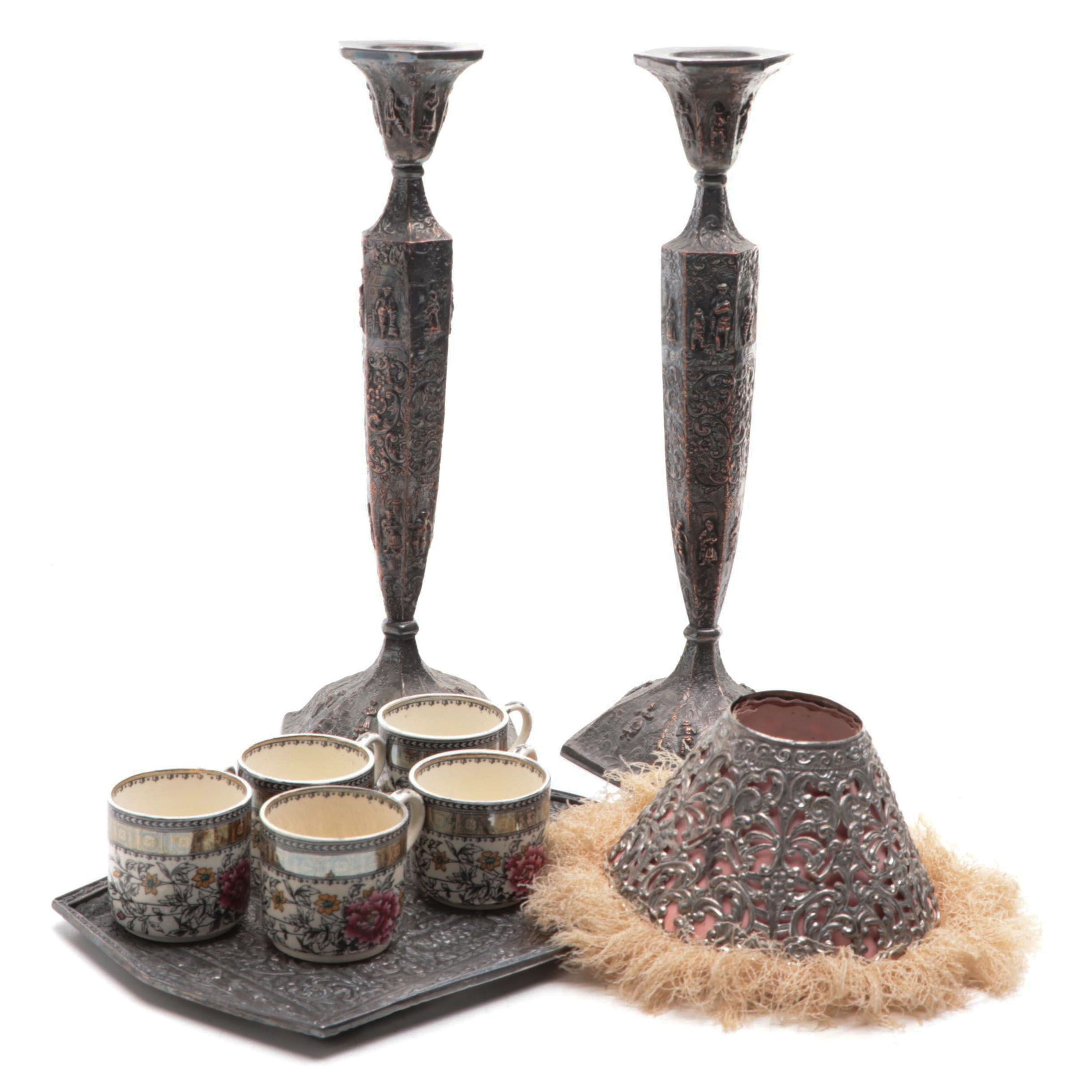 Barbour Silver Co. Dutch Baroque Style Candlesticks and Other Tableware