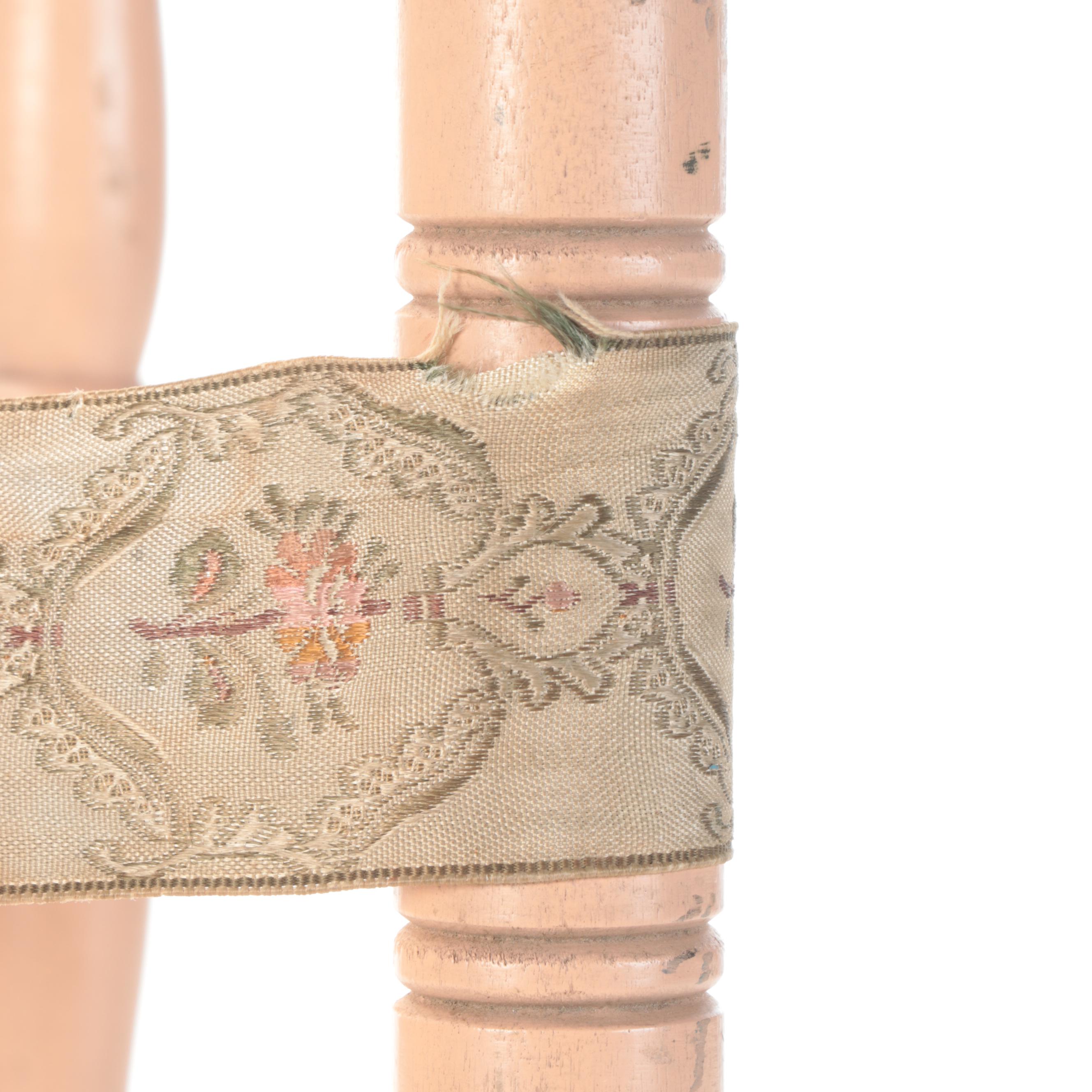 Pink Painted Wooden Luggage Rack with Luggage and More Storage Boxes