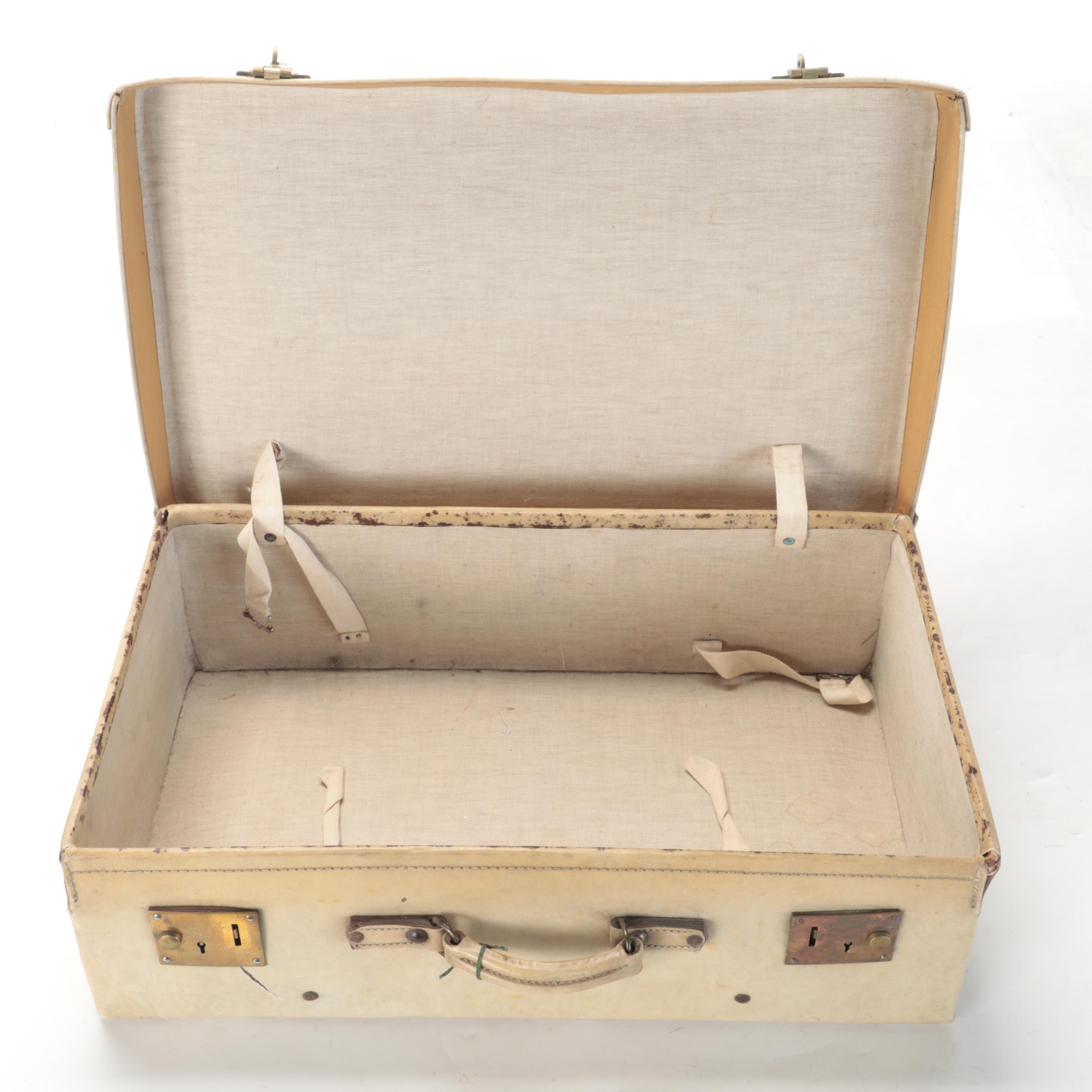 Pink Painted Wooden Luggage Rack with Luggage and More Storage Boxes