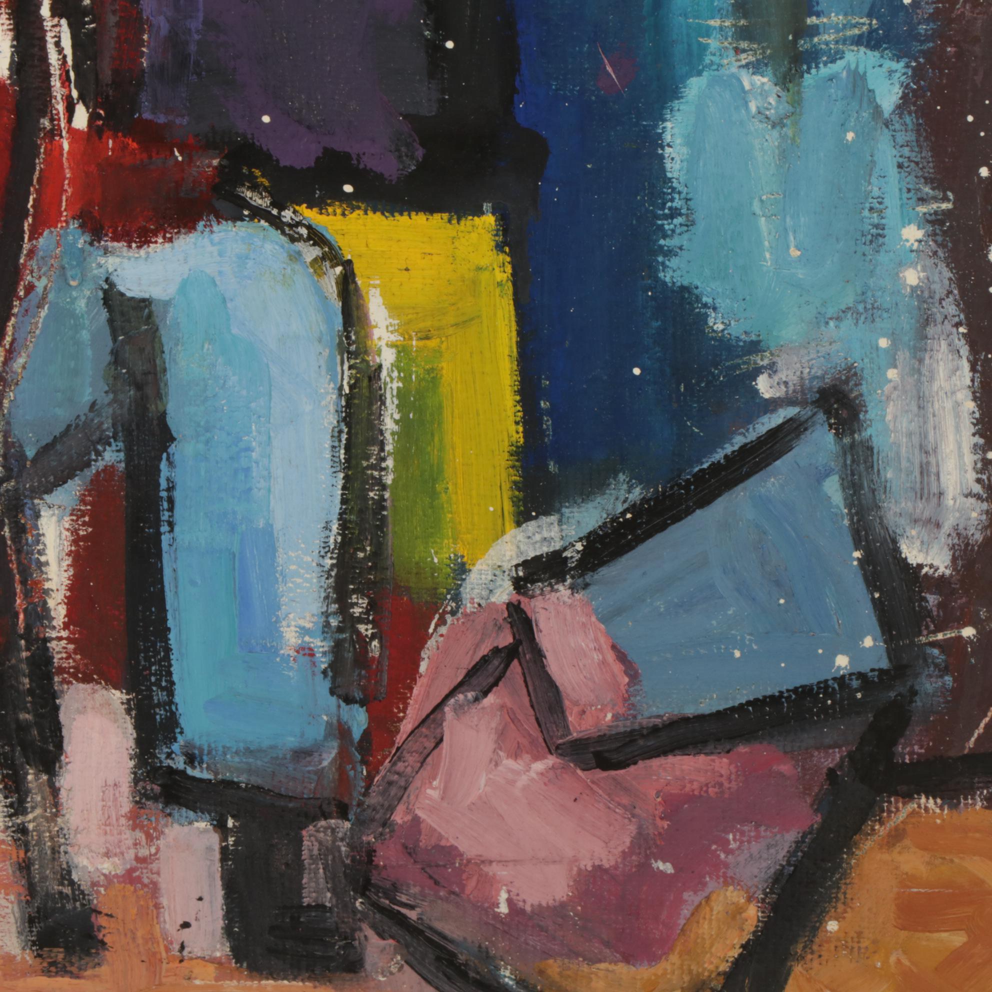 Modernist Still Life and Portrait Oil Paintings, Late 20th Century