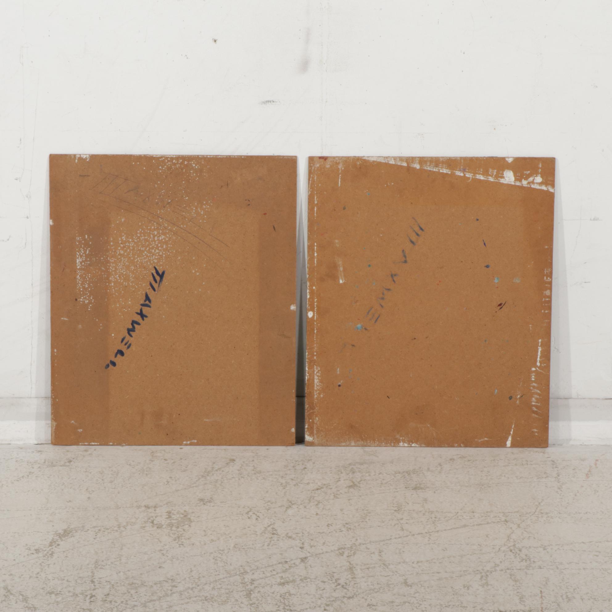 Modernist Still Life and Portrait Oil Paintings, Late 20th Century