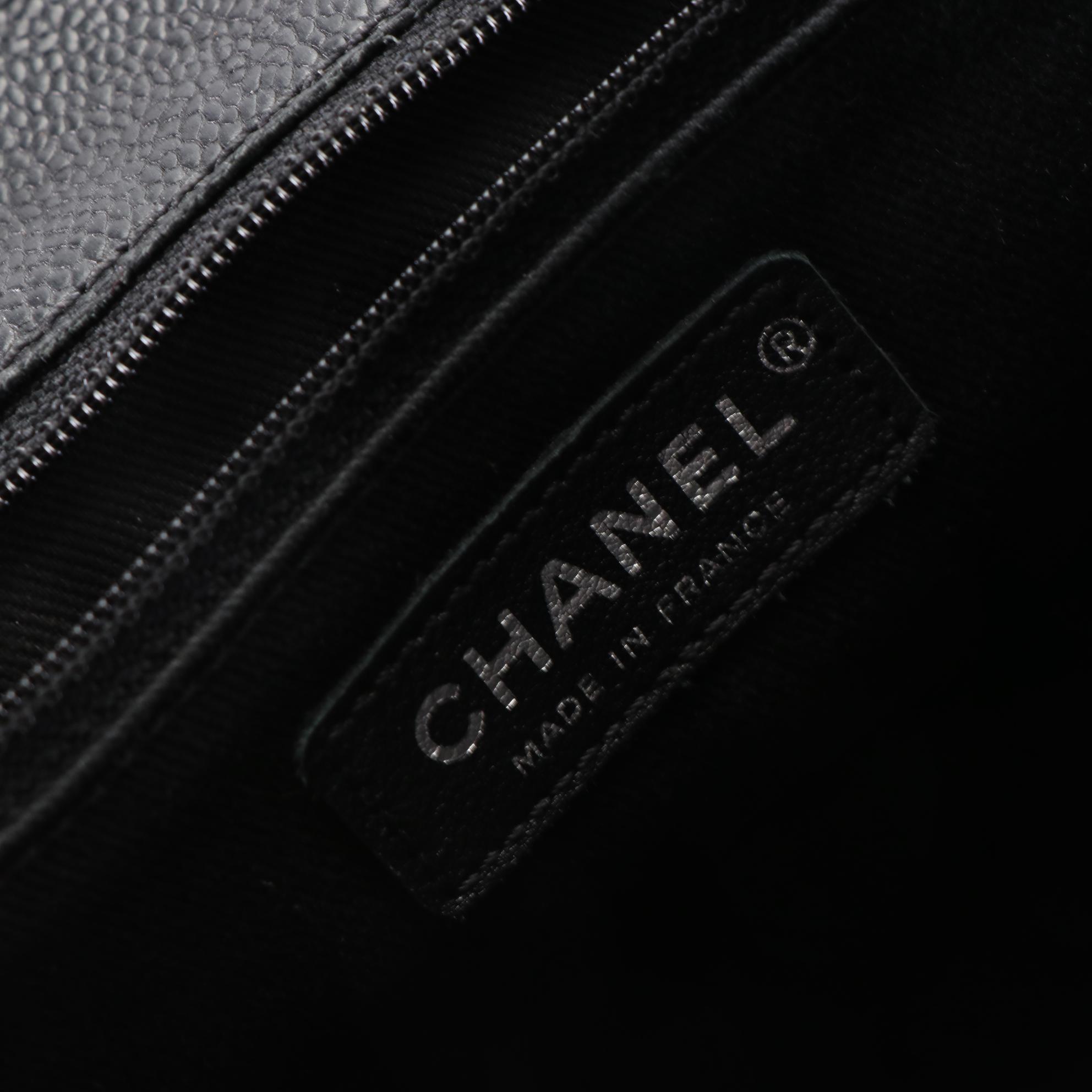 Chanel Mademoiselle Accordion Flap Bag in Quilted Caviar Leather