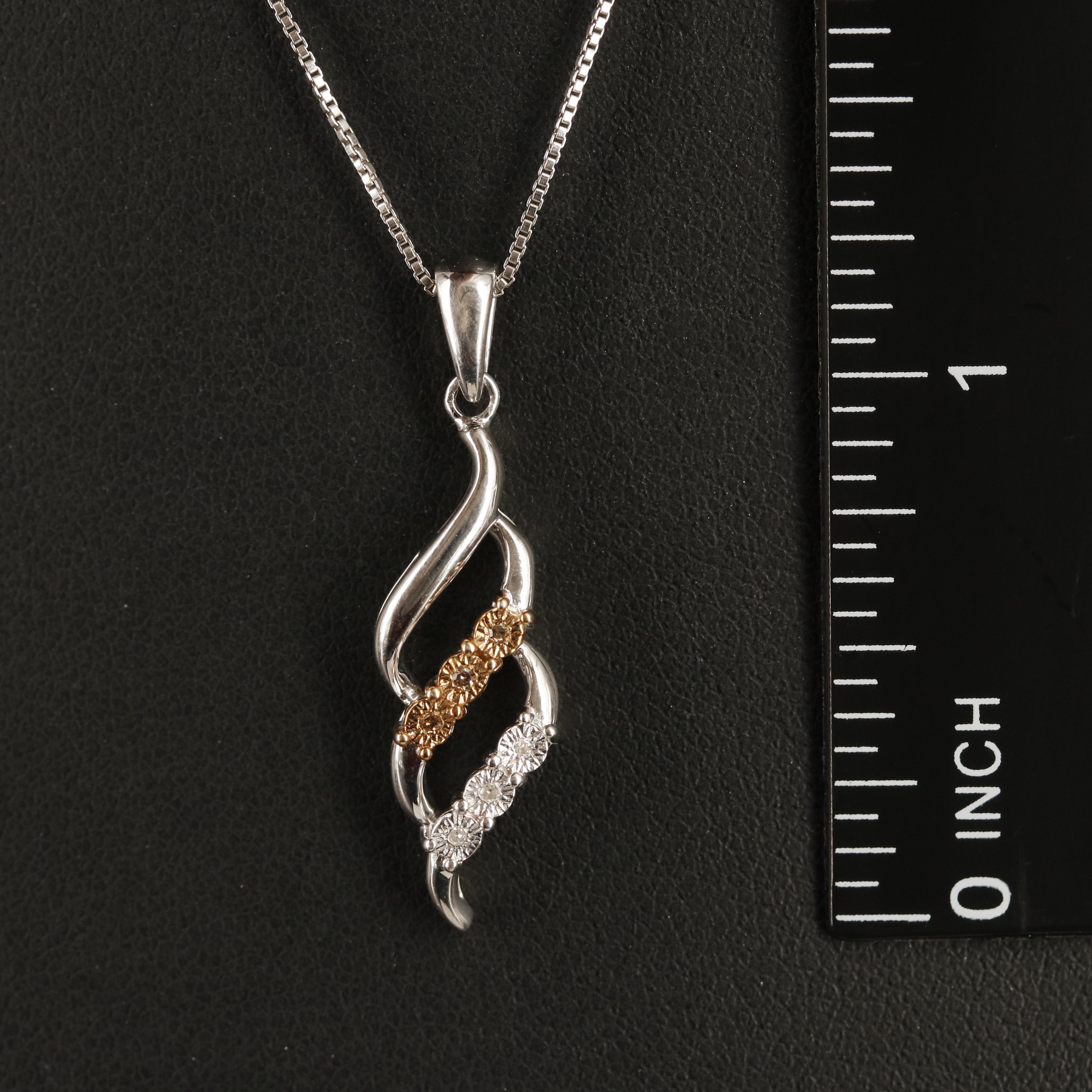 Sterling Diamond Pendant Necklace