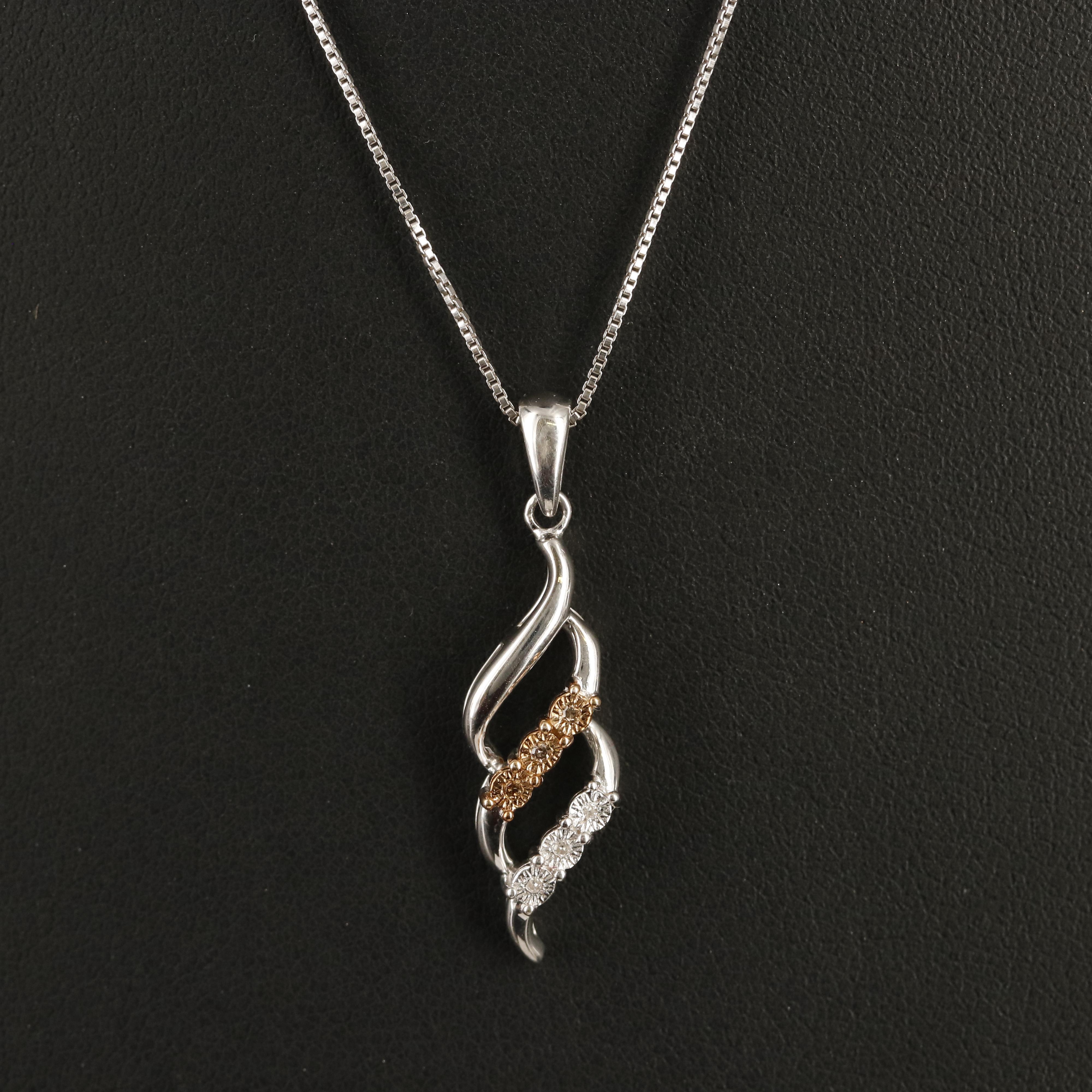 Sterling Diamond Pendant Necklace