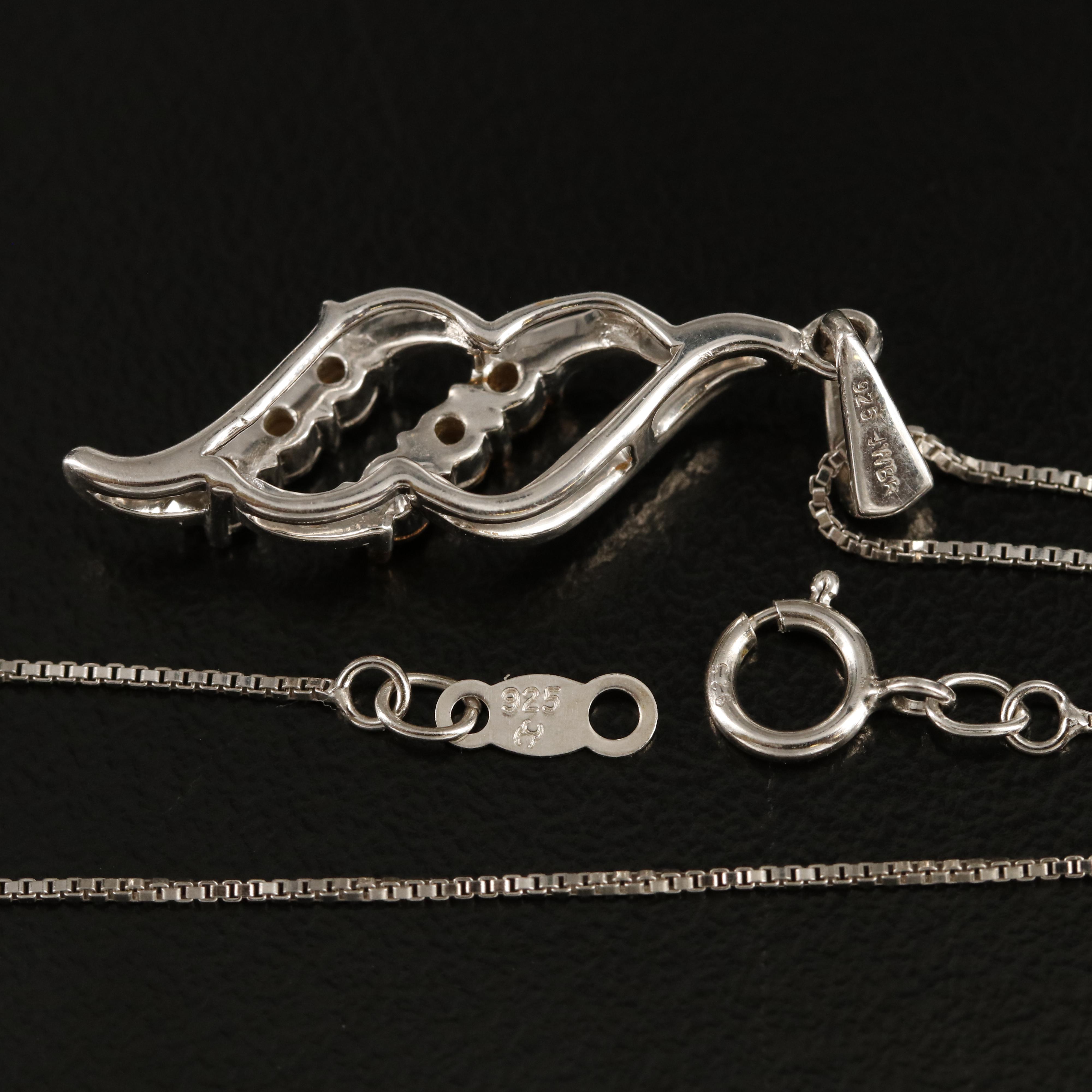 Sterling Diamond Pendant Necklace