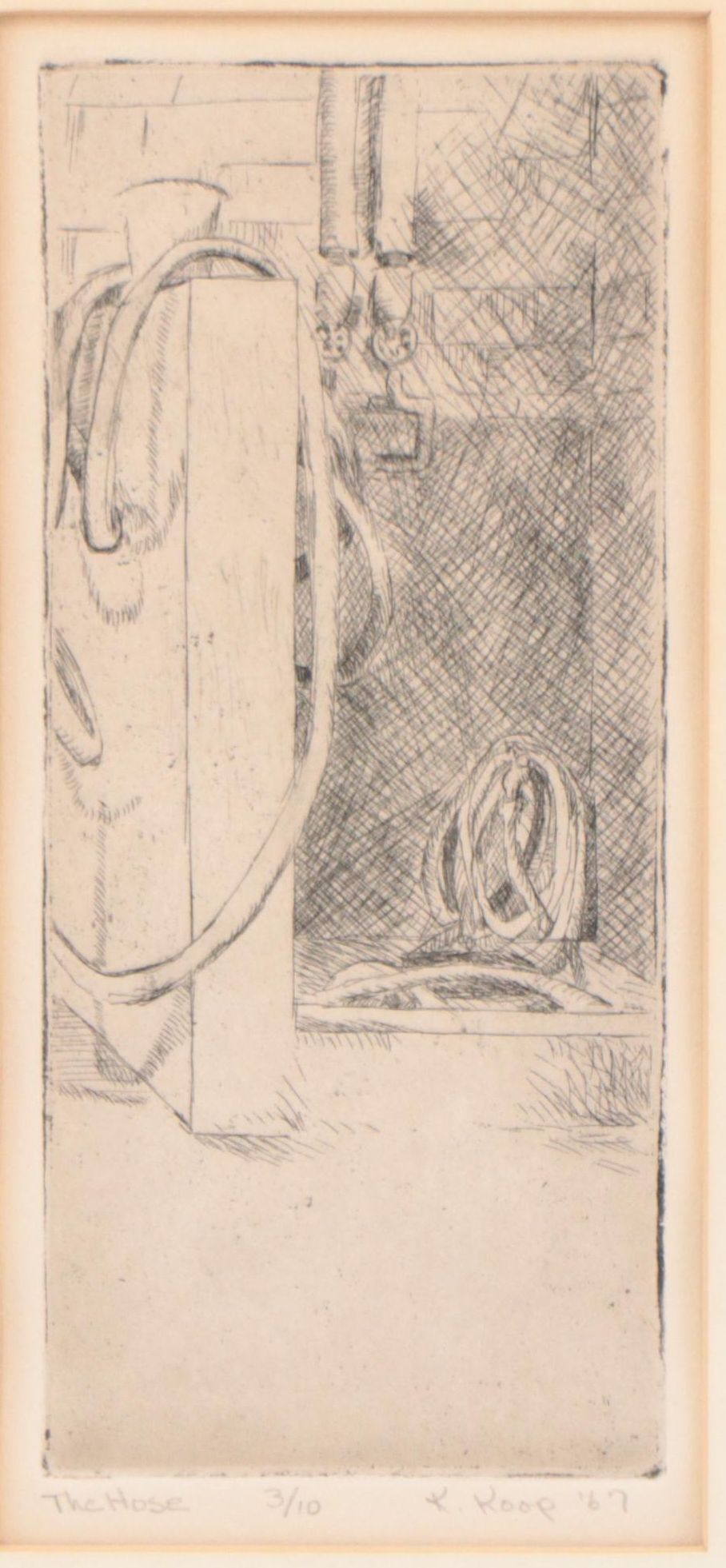 K. Koop Etching "The Hose," 1967