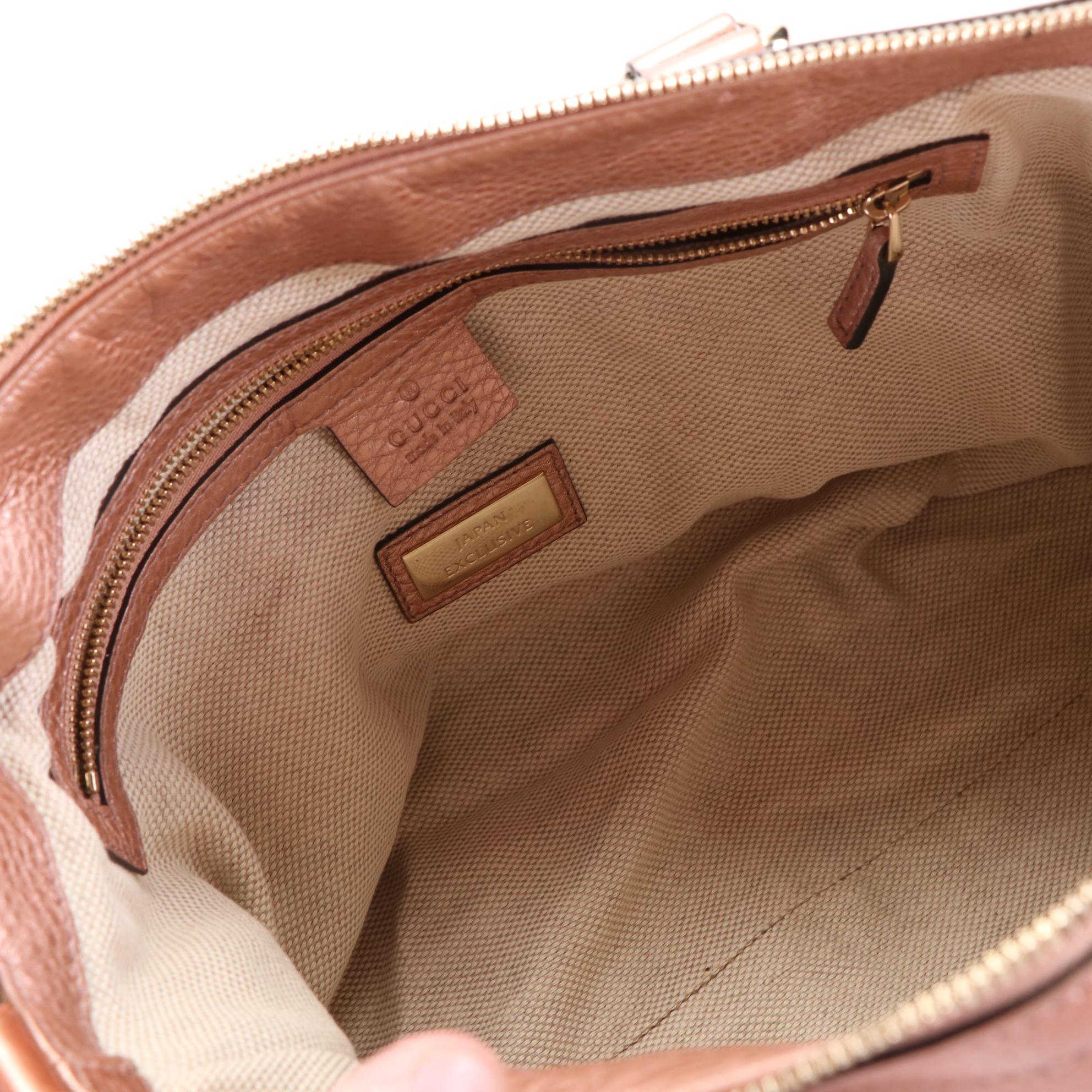 Gucci Japan Exclusive Soho Tote in Metallic Finish Leather with Tassel