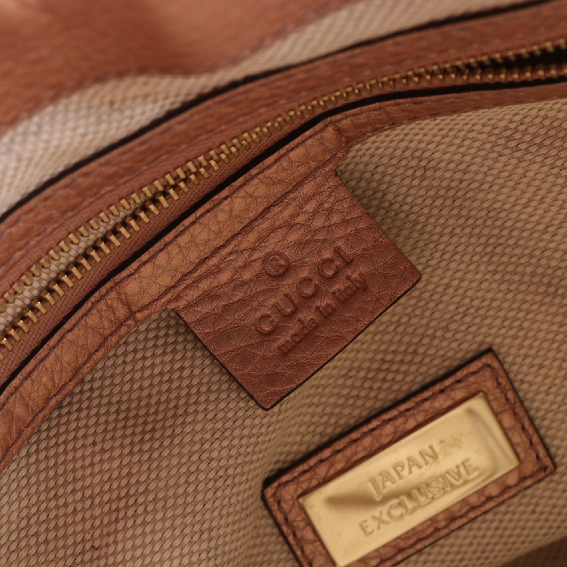 Gucci Japan Exclusive Soho Tote in Metallic Finish Leather with Tassel