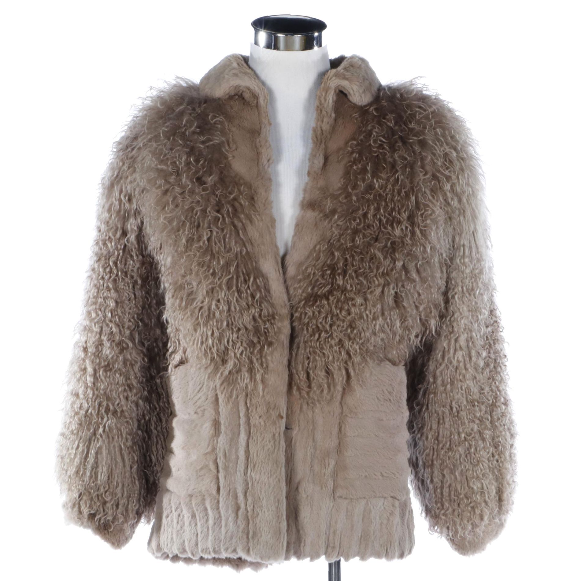 Mongolian Curly Lamb and Rabbit Fur Coat by Stanley Furs