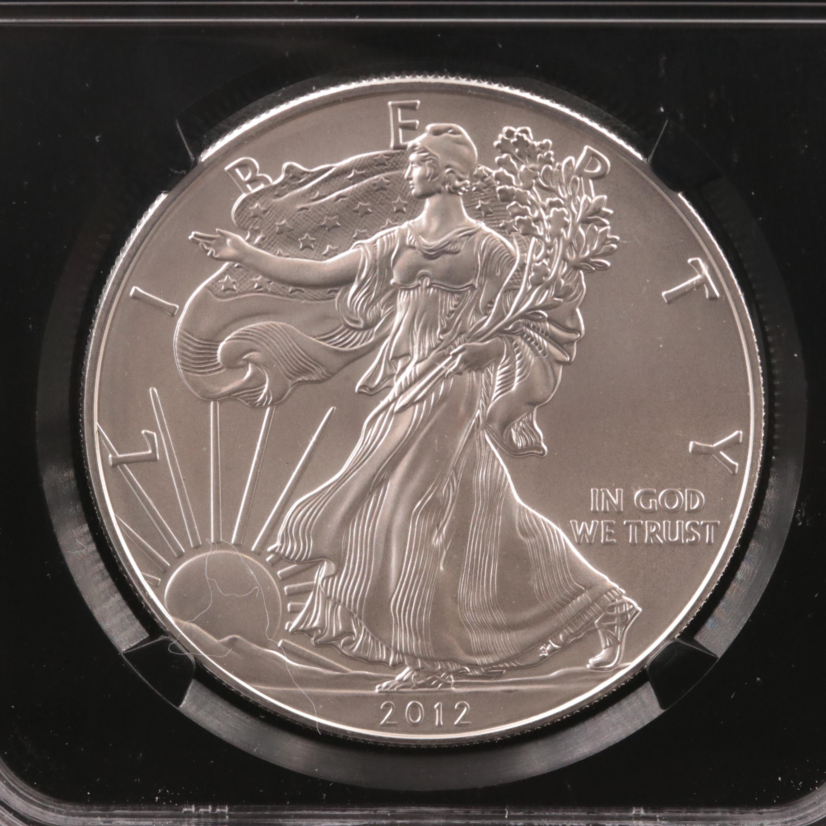 NGC Graded MS70 25th Anniversary 2012-W American Silver Eagle