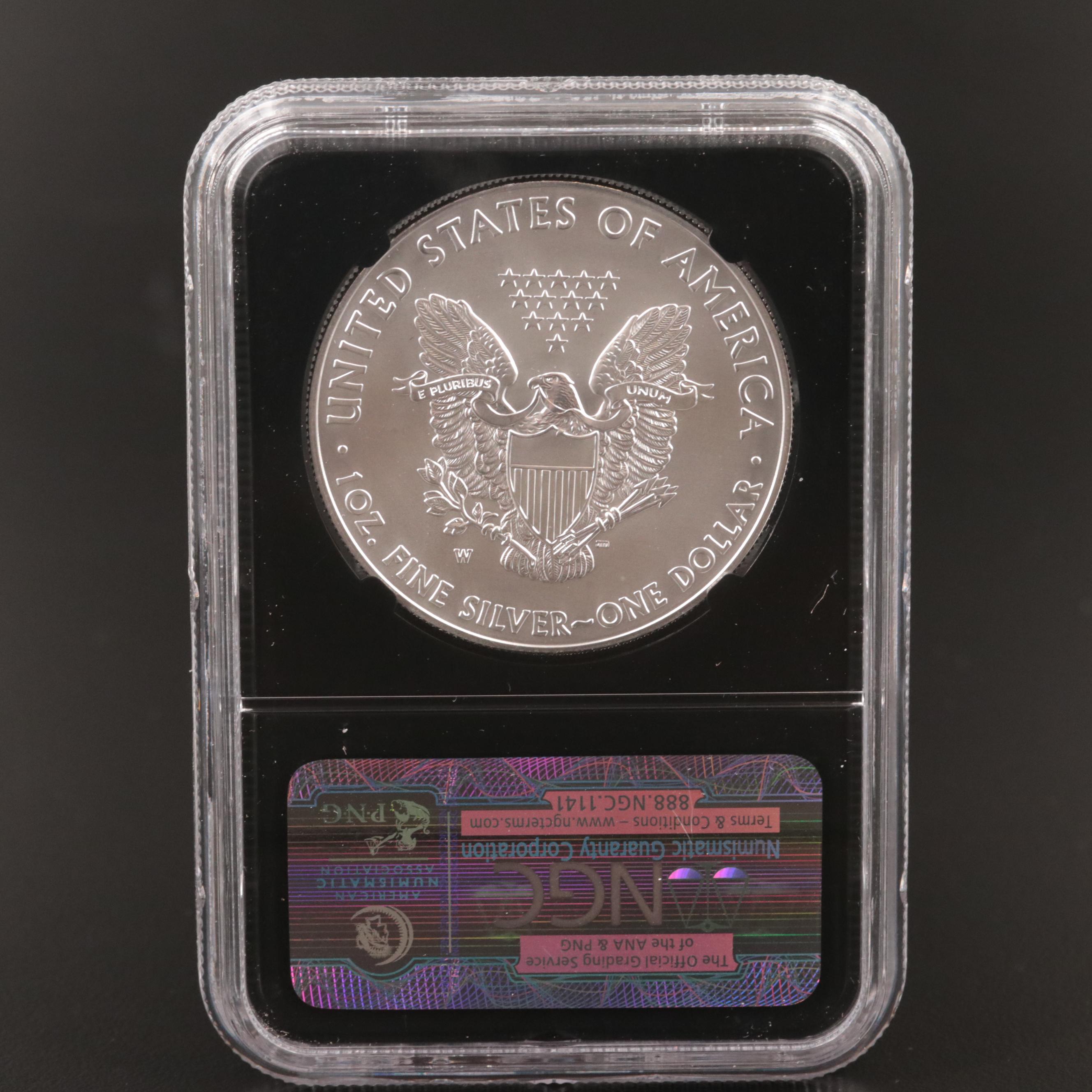 NGC Graded MS70 25th Anniversary 2012-W American Silver Eagle