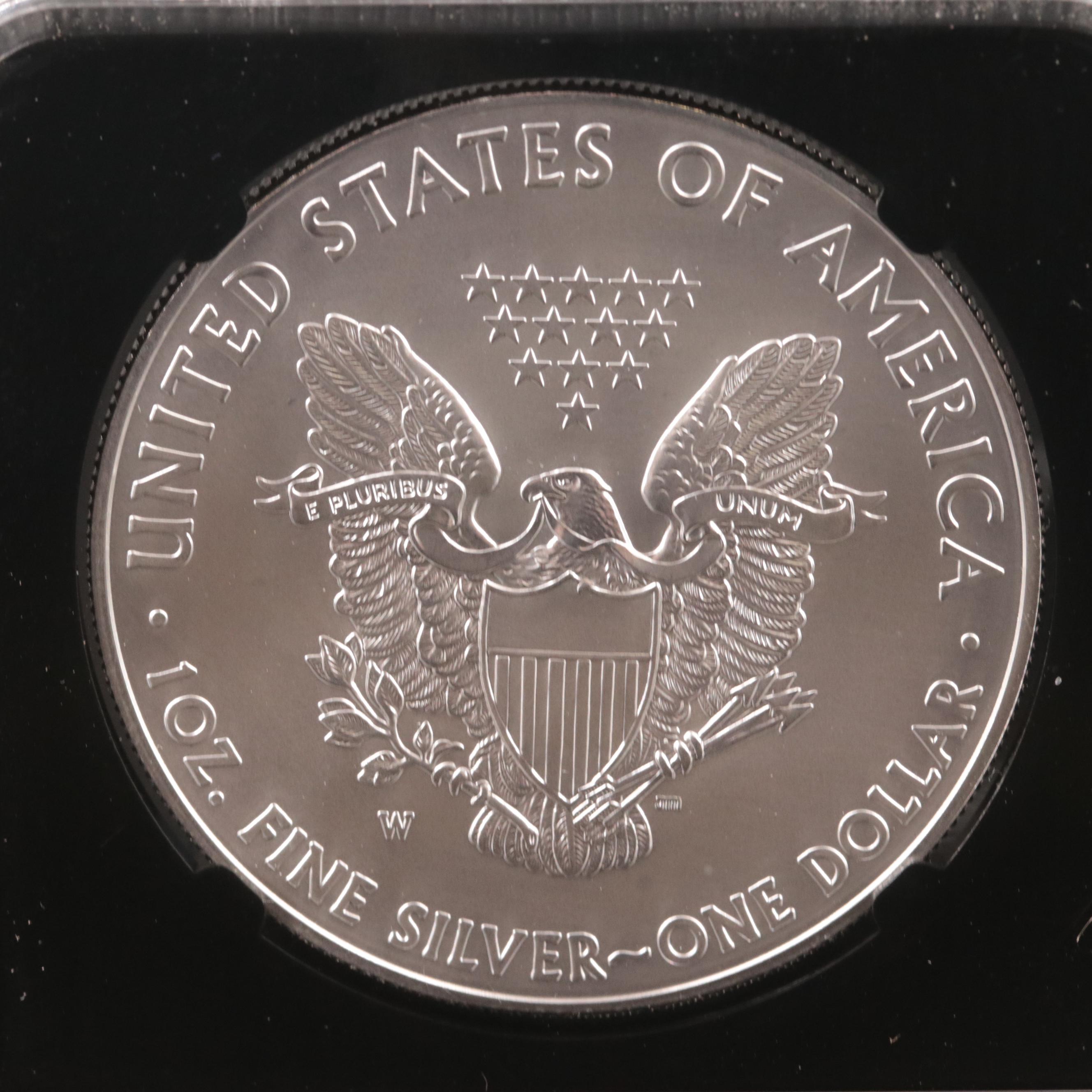 NGC Graded MS70 25th Anniversary 2012-W American Silver Eagle