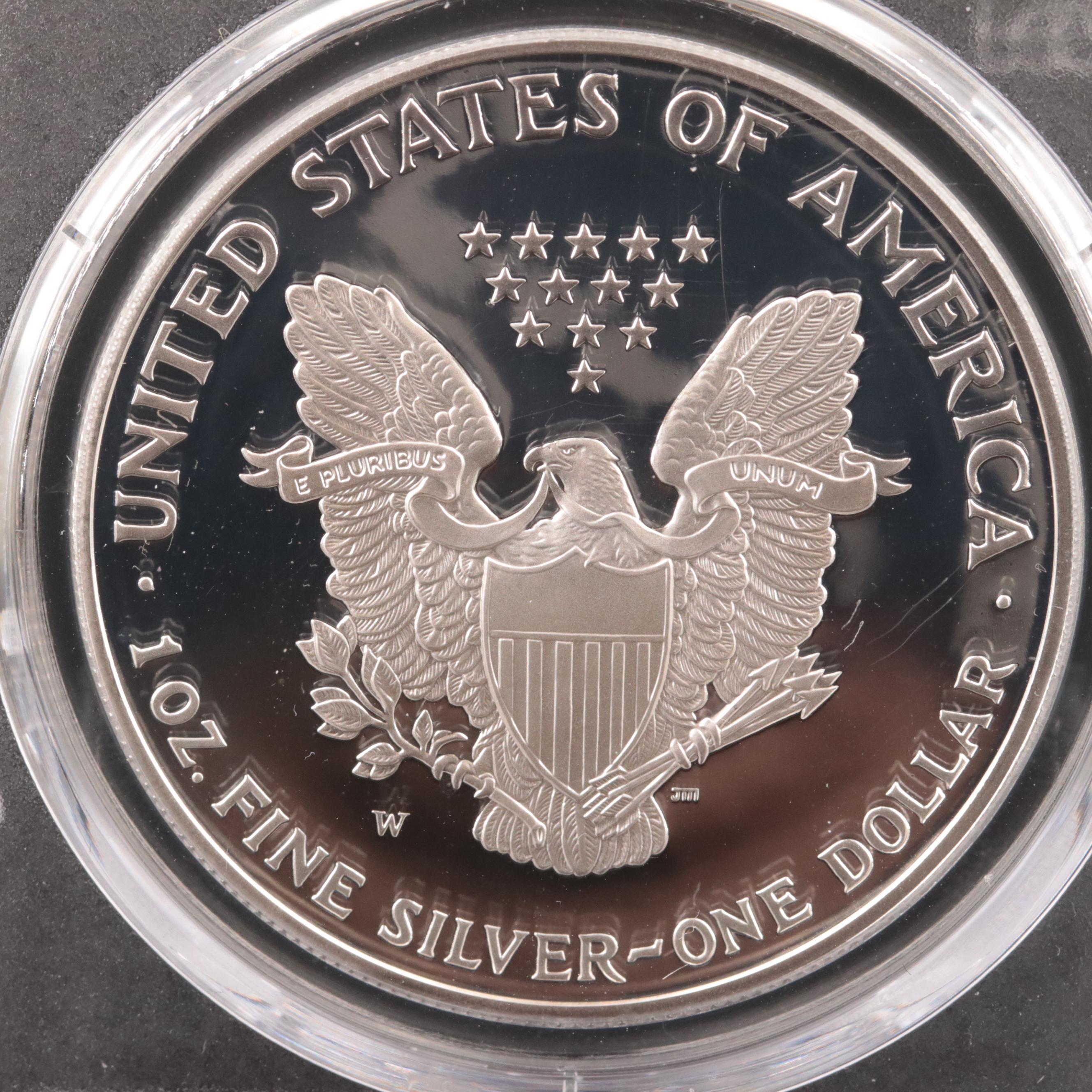 PCGS Graded PR69DCAM Michael Reagan 2001-W American Silver Eagle Proof Coin