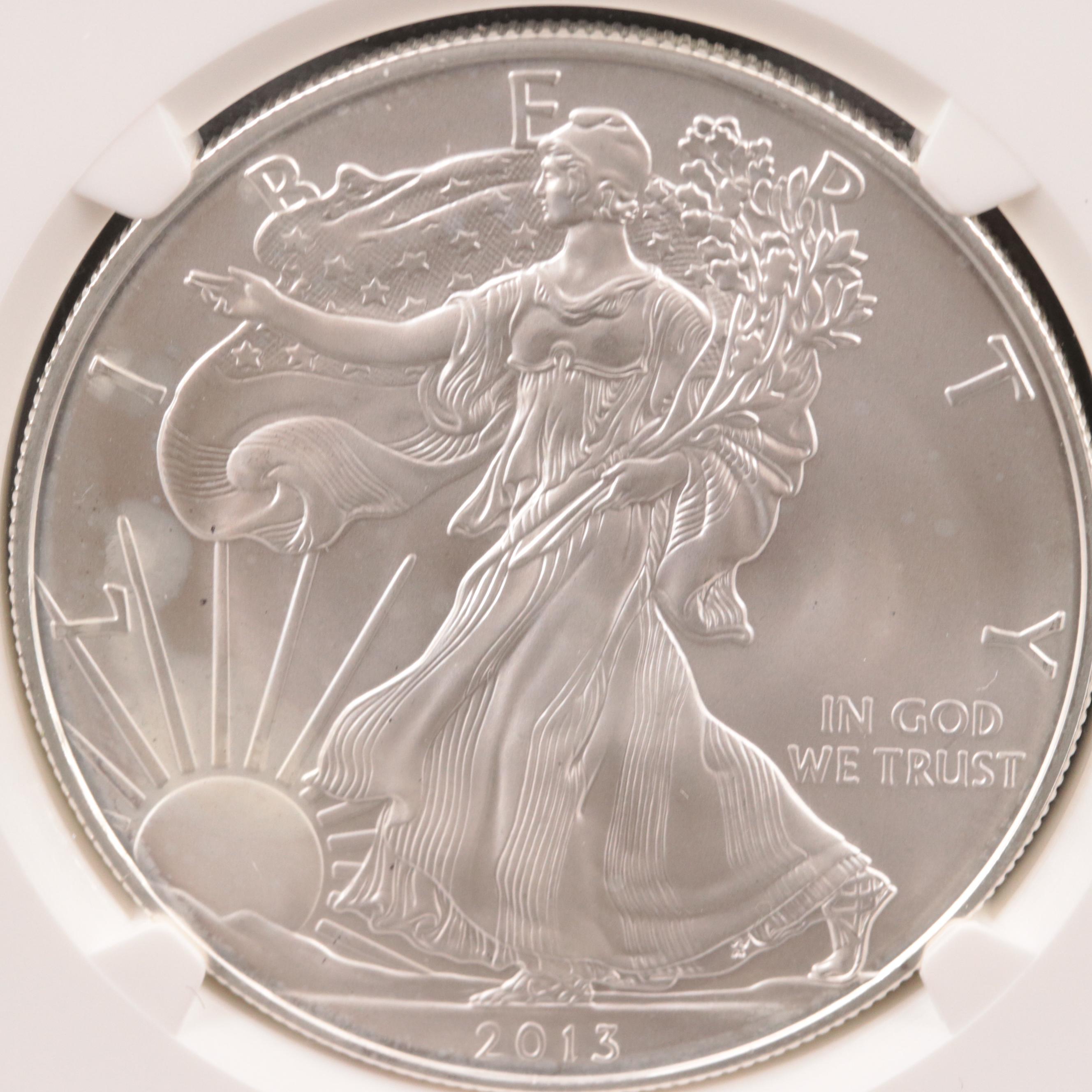 NGC Graded MS70 2013-S American Silver Eagle
