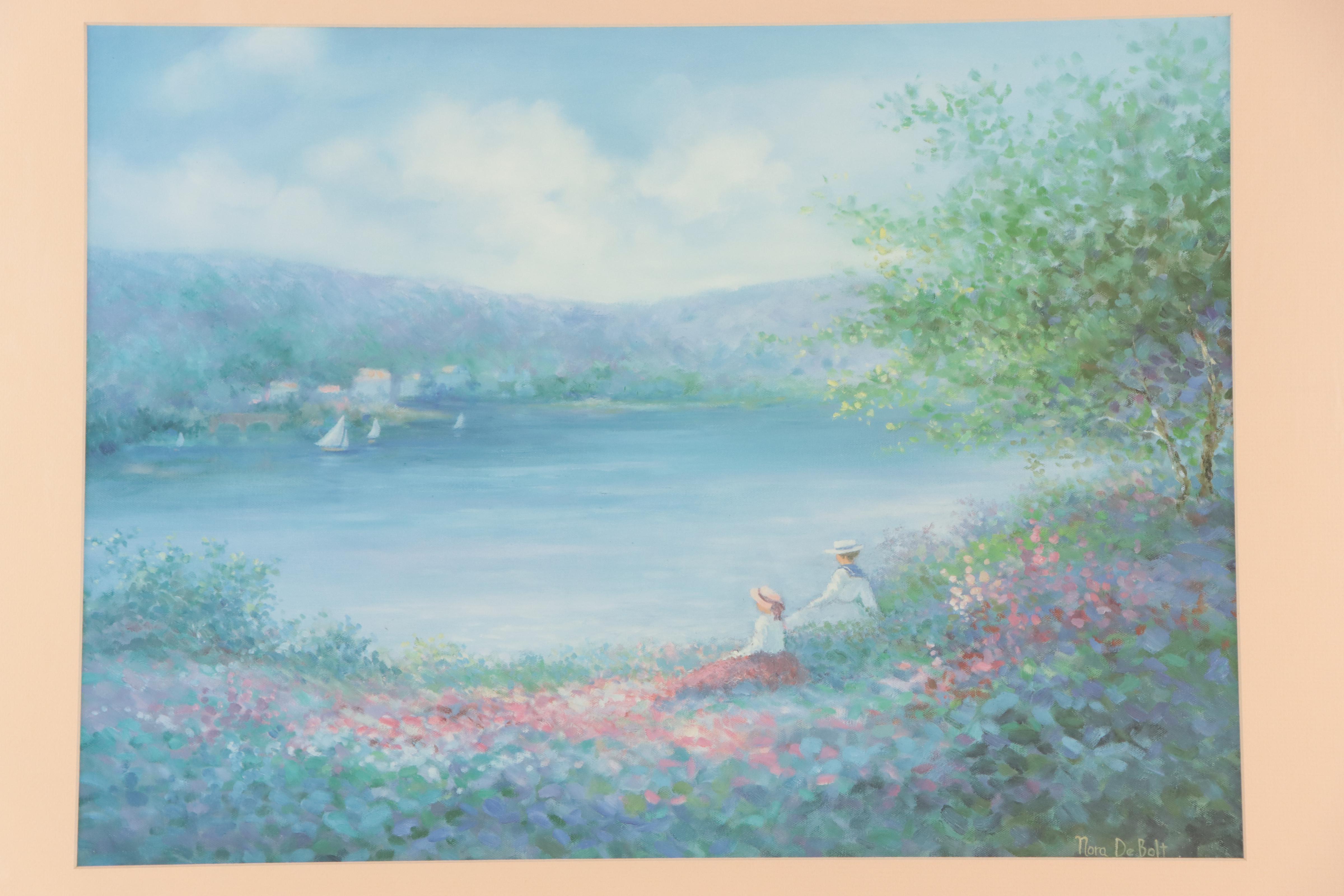 Offset Lithograph of Impressionist Landscape After Nora DeBolt