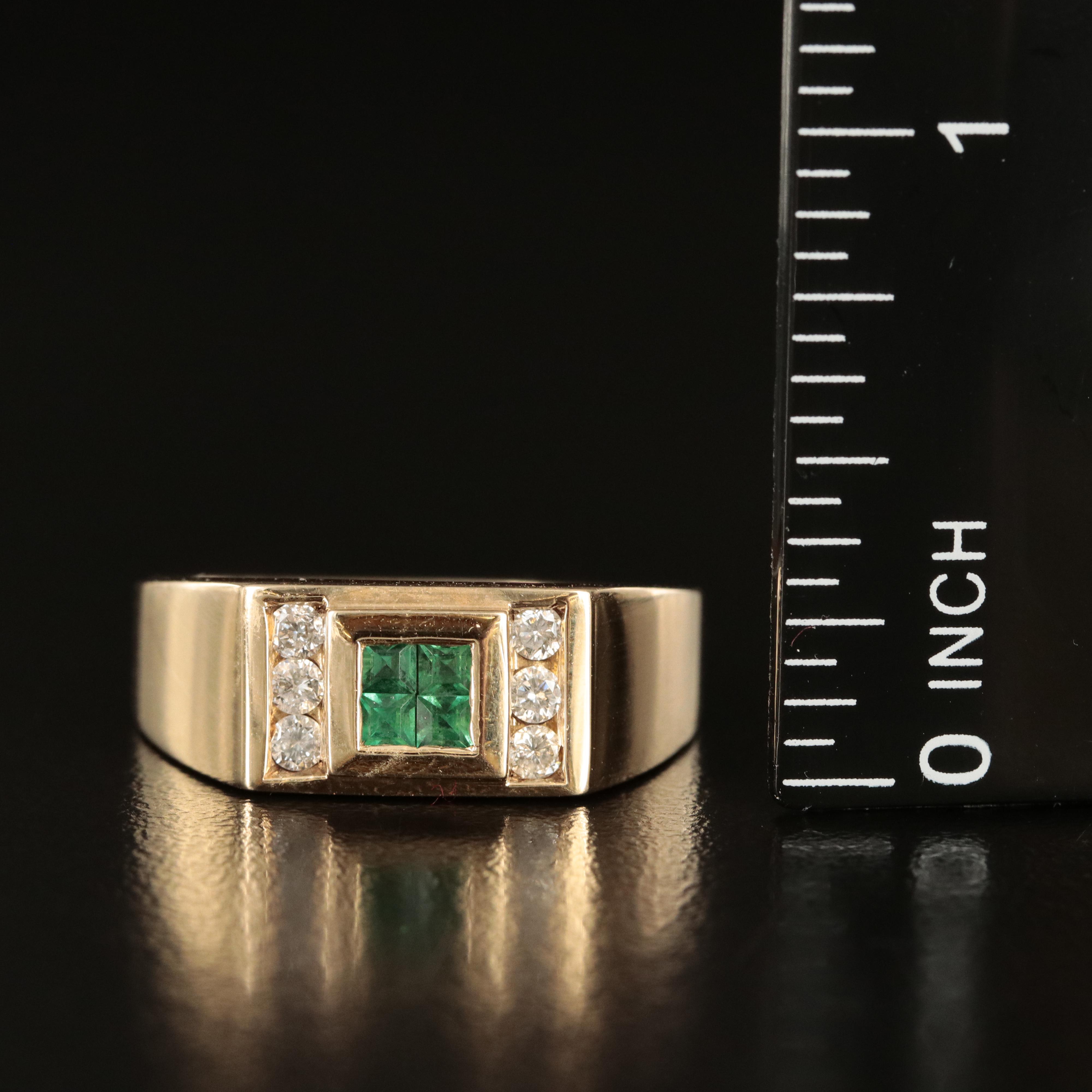 10K Emerald and Diamond Ring