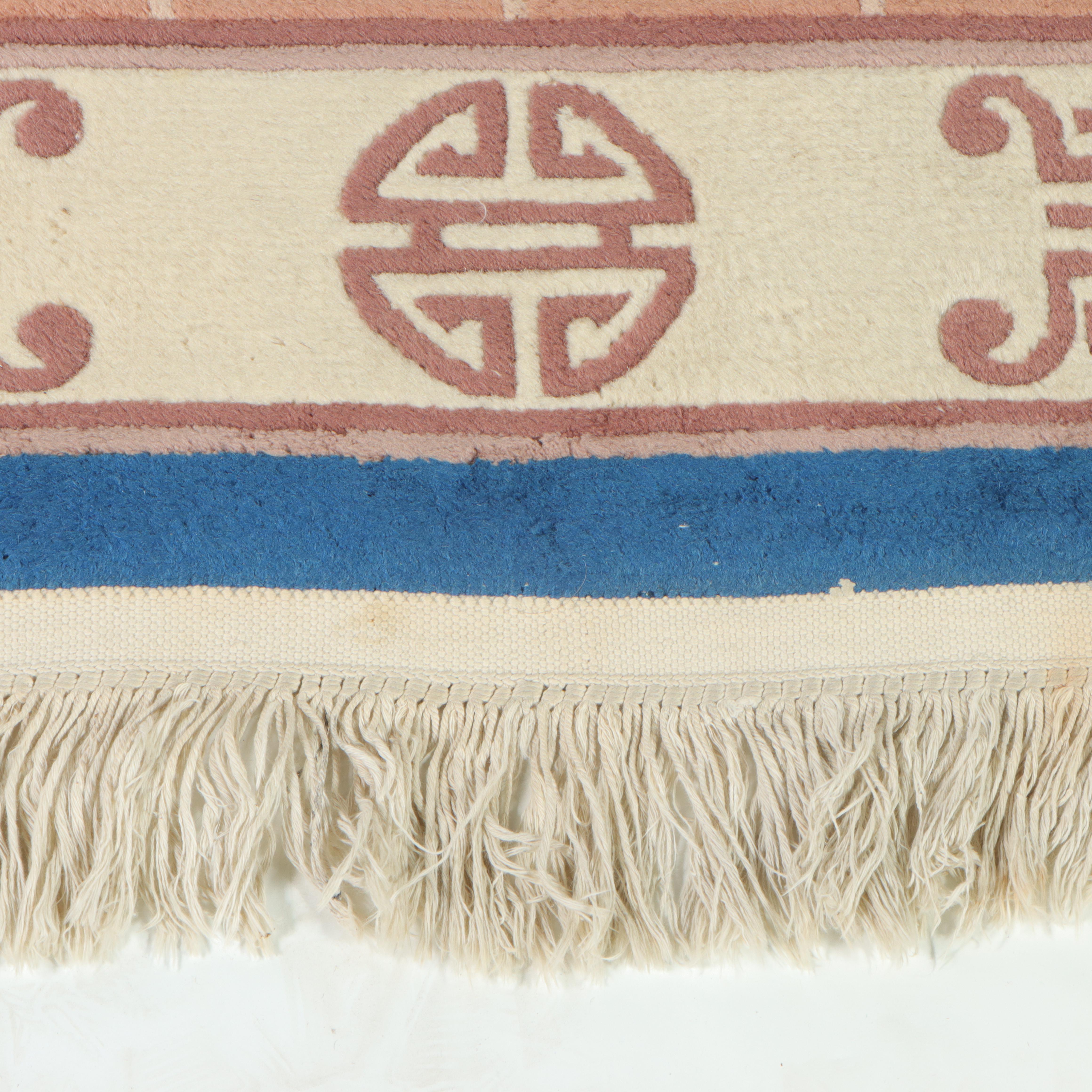 3'6 x 6'3 Hand-Knotted and Carved Chinese Art Deco Style Accent Rug