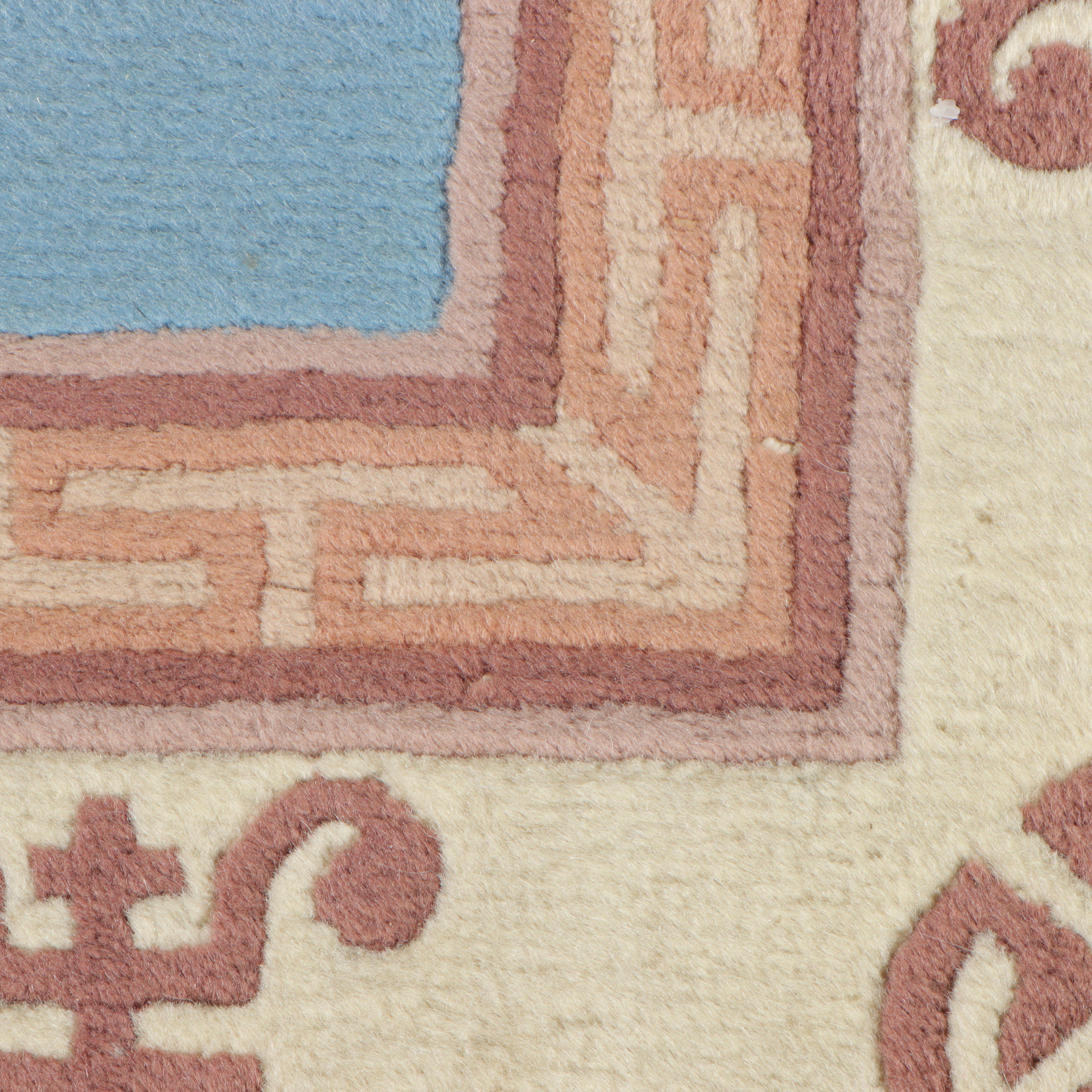 3'6 x 6'3 Hand-Knotted and Carved Chinese Art Deco Style Accent Rug