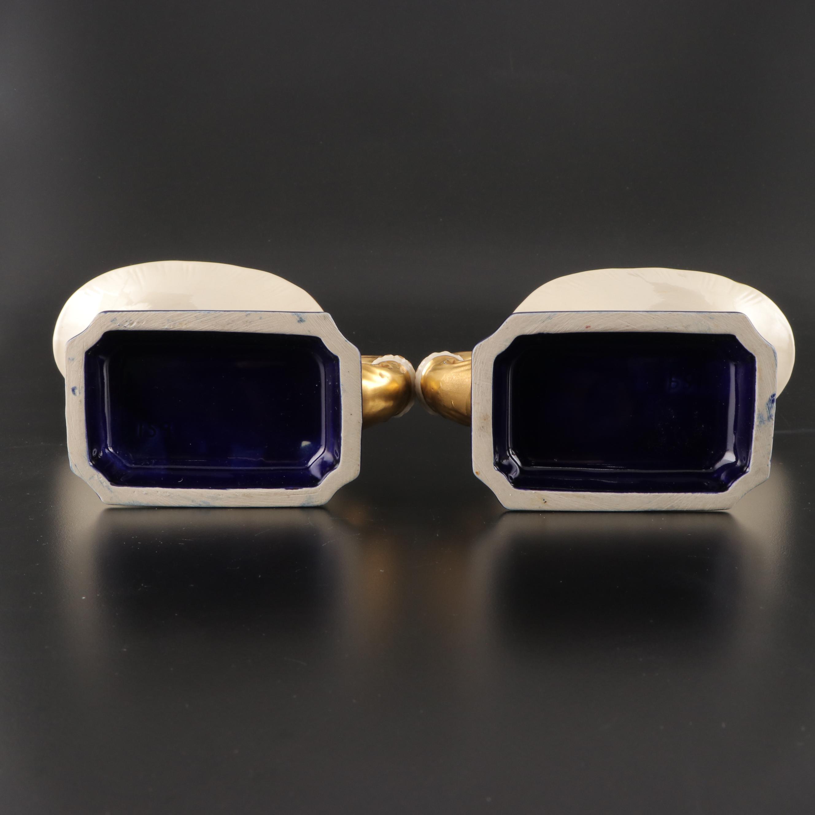 Lenox Bone China Basket Vase with Other Ceramic Casket and Cornucopias