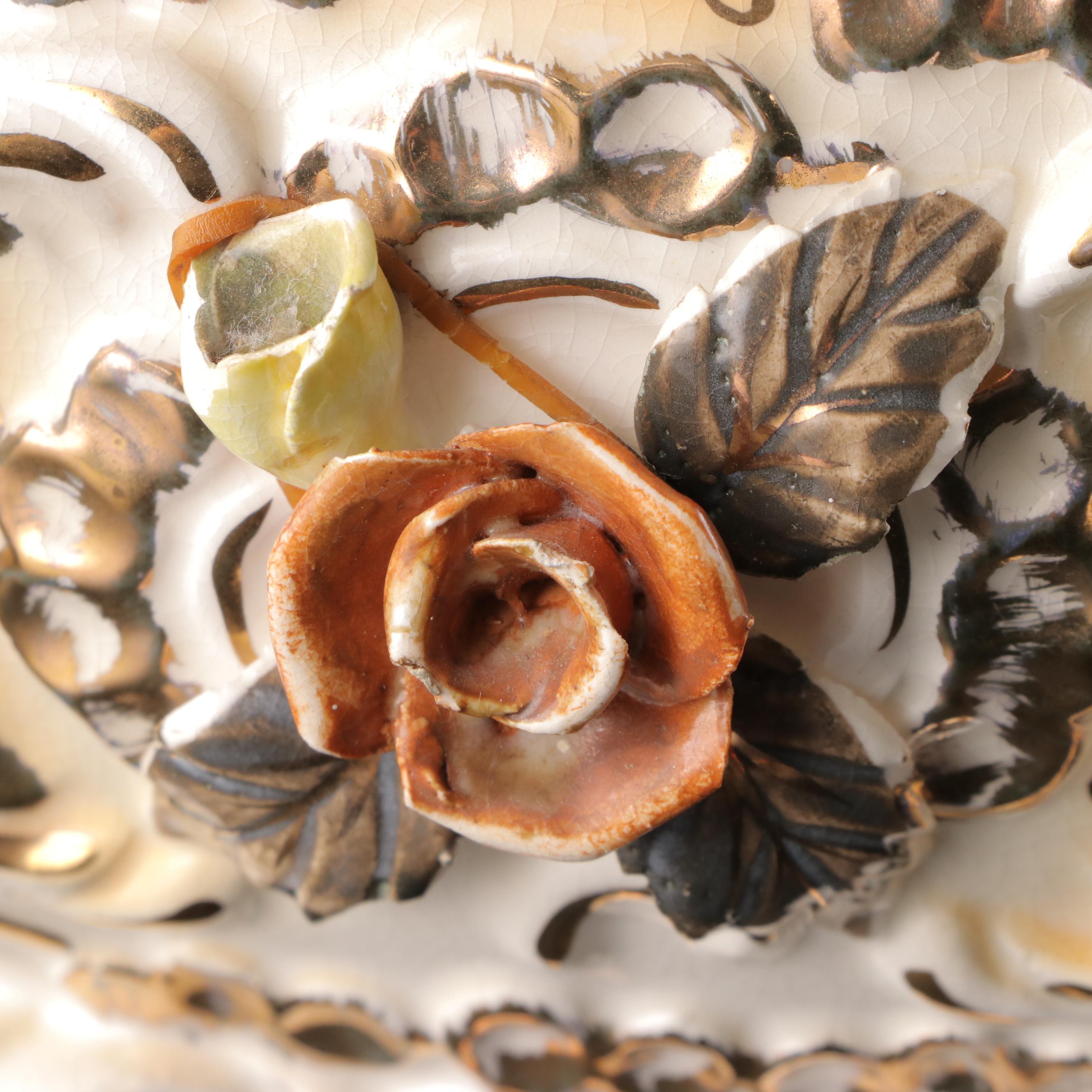 Lenox Bone China Basket Vase with Other Ceramic Casket and Cornucopias